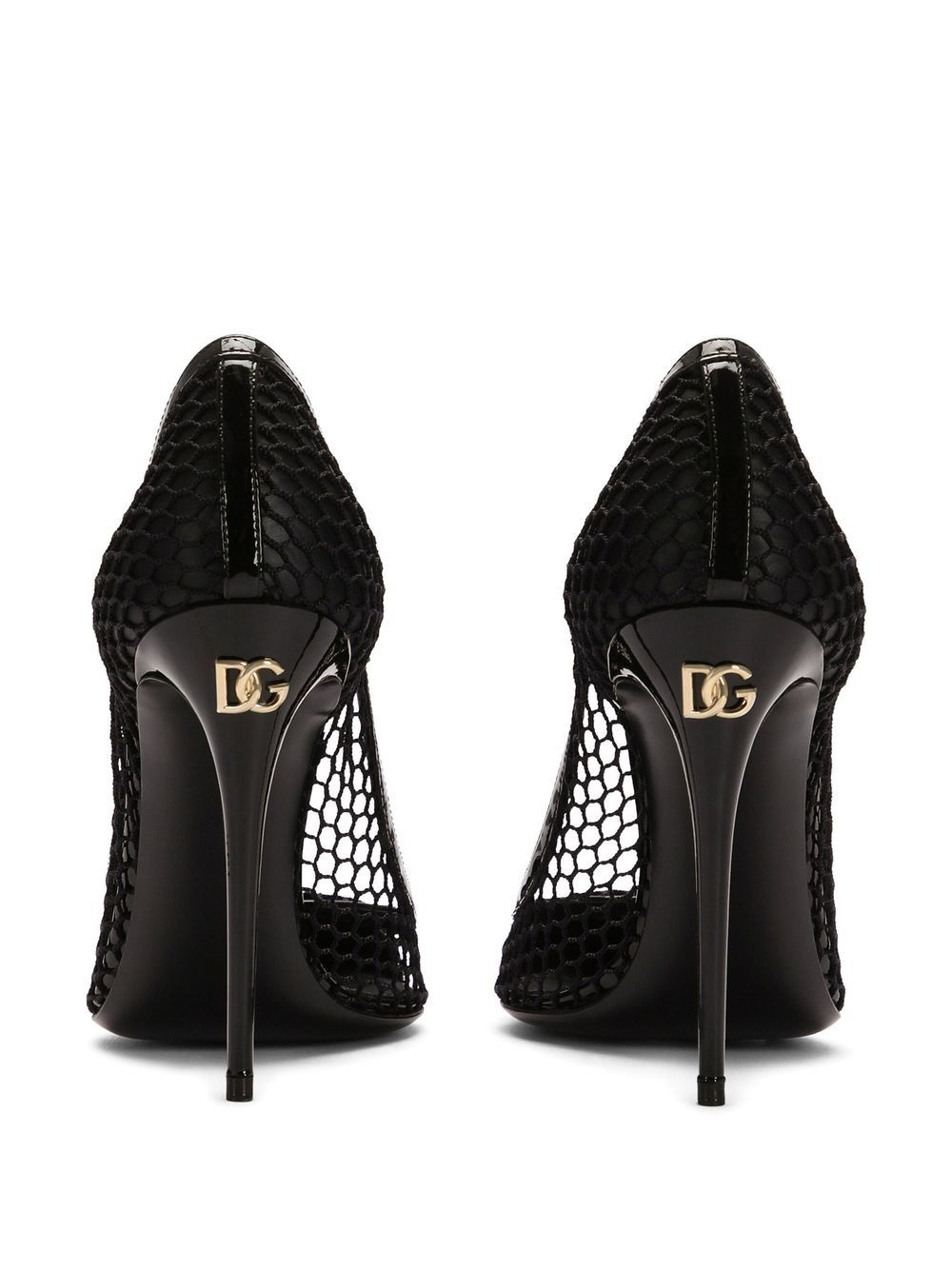 mesh-detail leather pumps - 3