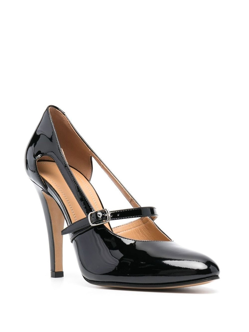 Maison Margiela 100mm cutout patent leather pumps outlook