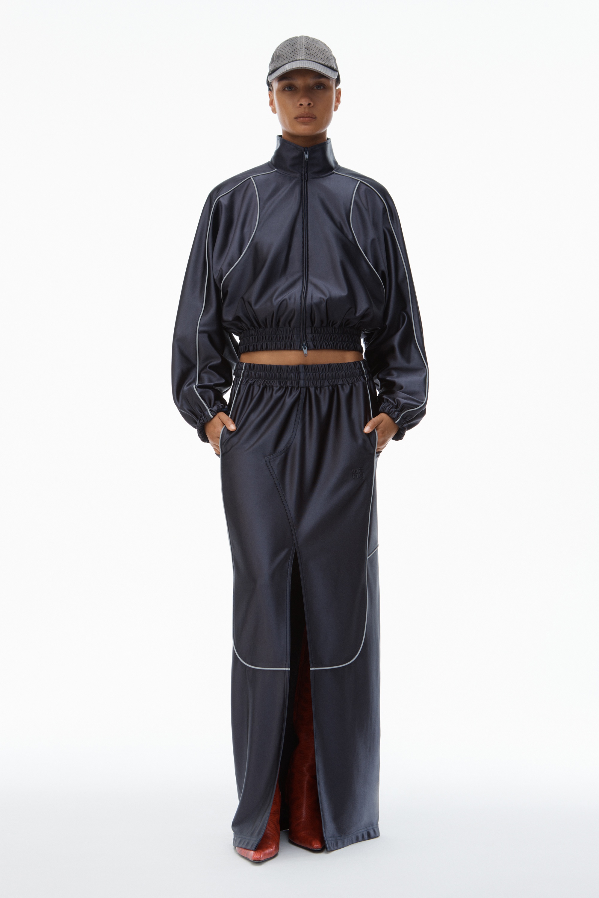 Deconstructed Track Jacket in Satin Faille Jersey - 2