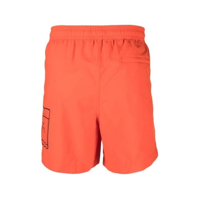 Logo print orange Swim Short - 2