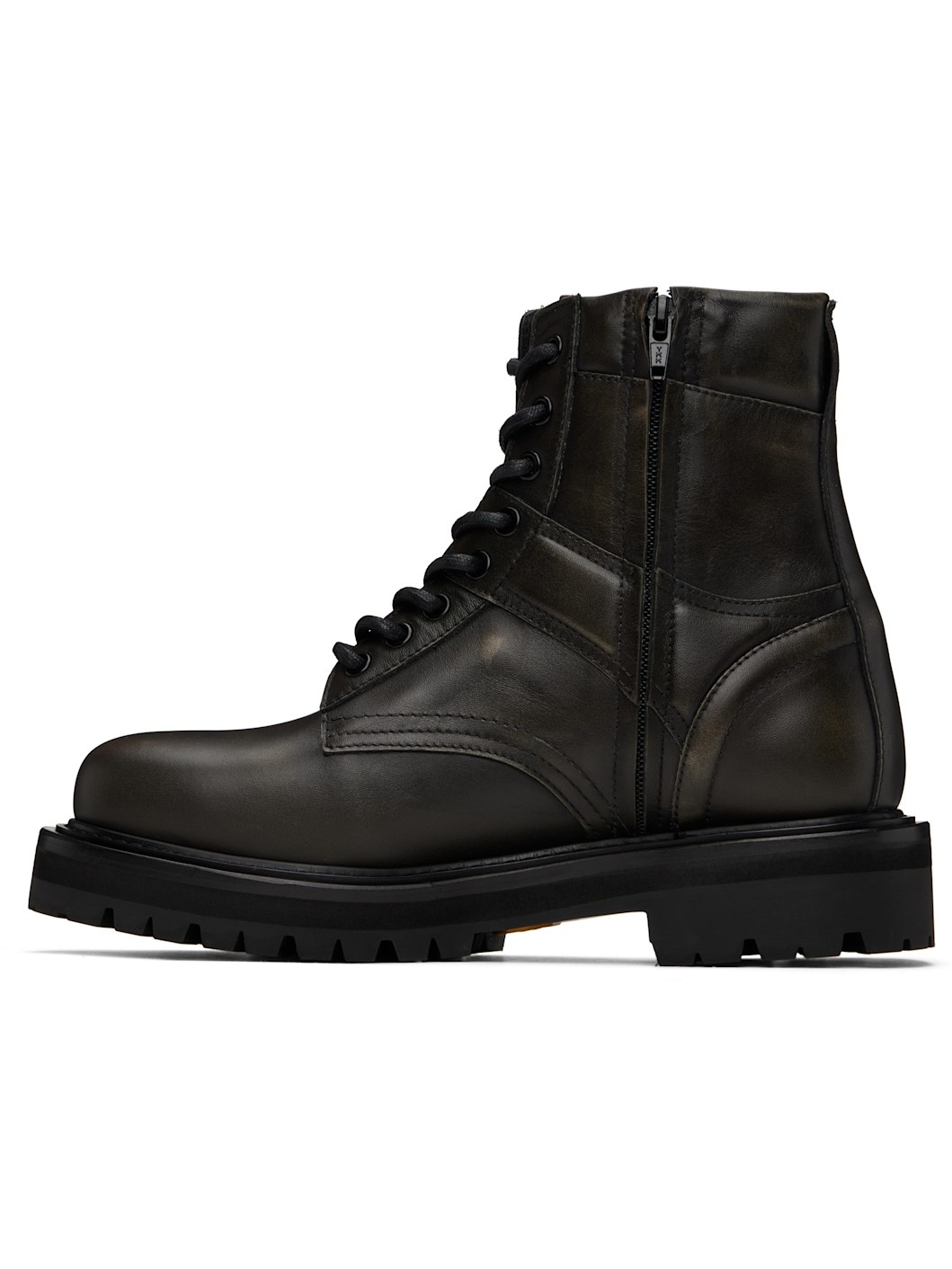 Black Vibram Sole Military Boots - 3