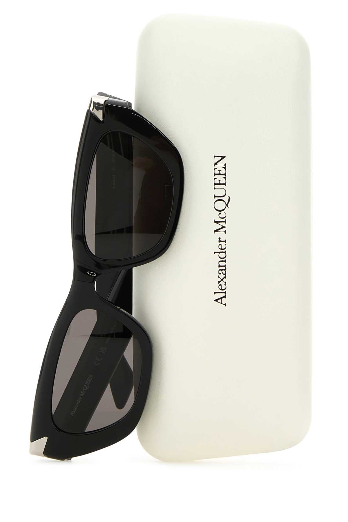 Alexander Mcqueen Women Black Acetate Punk Rivet Sunglasses - 3