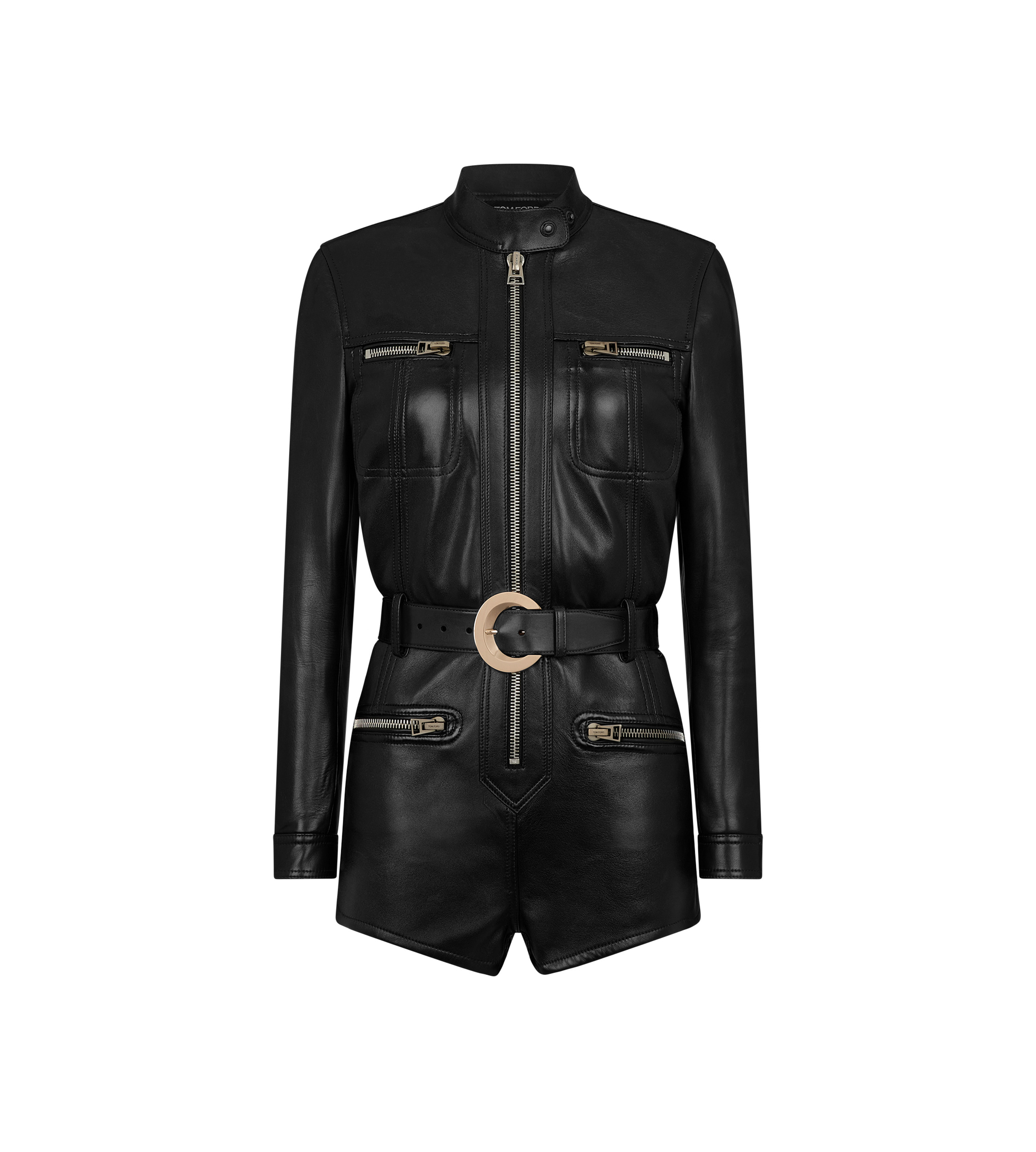 GUANTERIA LEATHER AND JERSEY ROMPER - 1