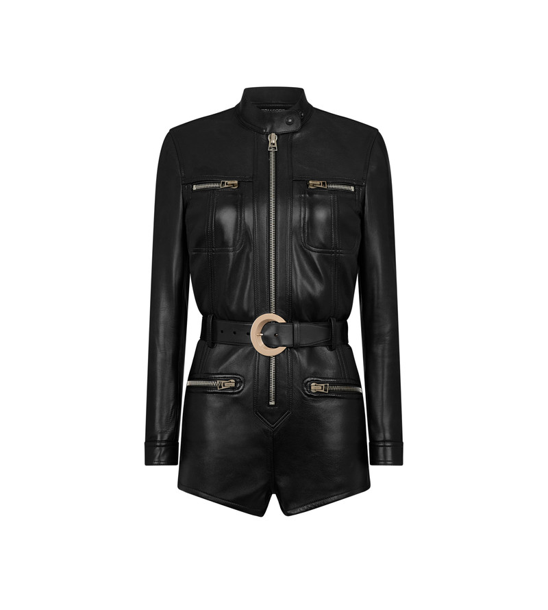 GUANTERIA LEATHER AND JERSEY ROMPER 1