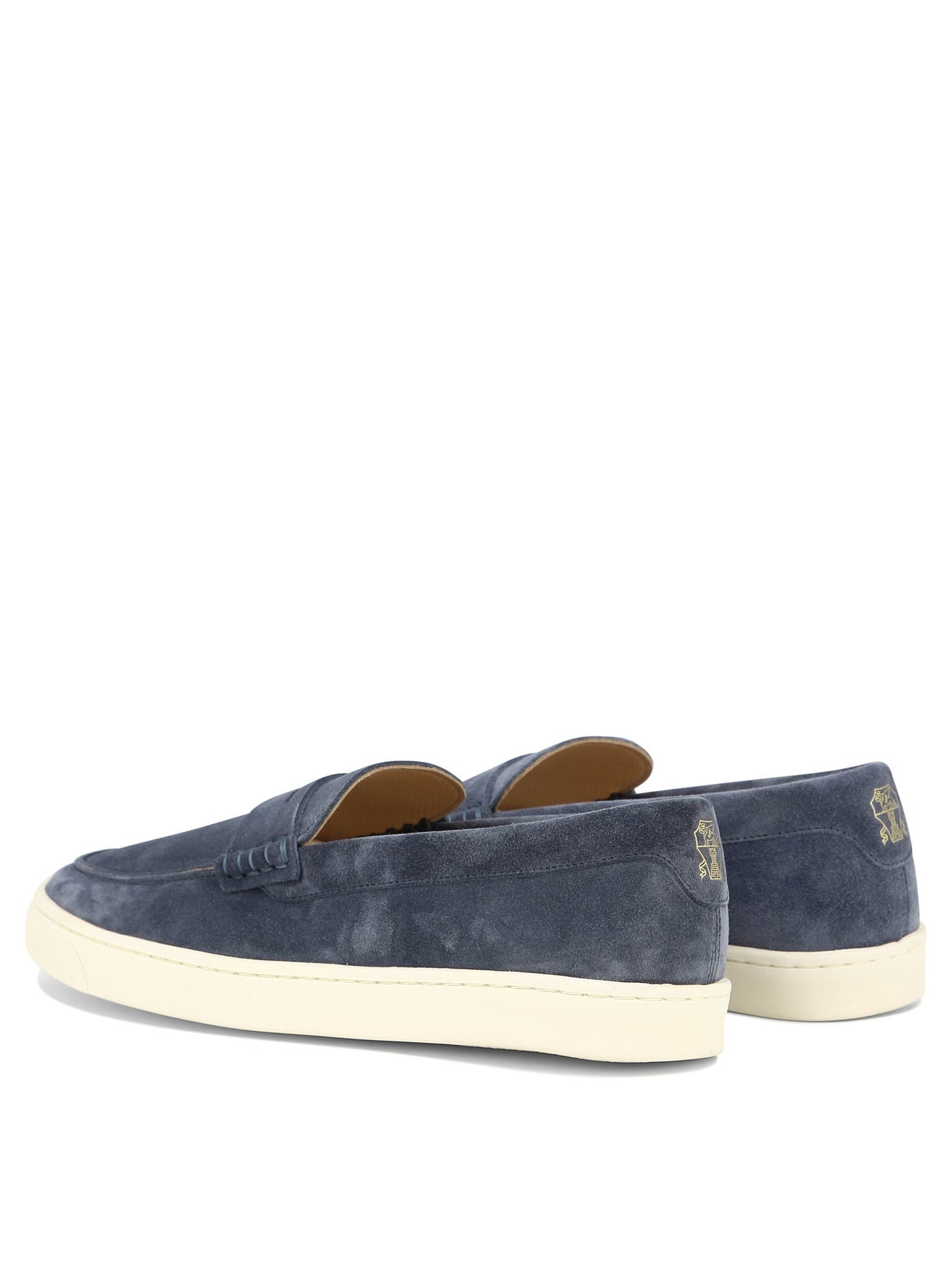 Suede Loafers With Latex Sole Loafers & Slippers Blue - 4