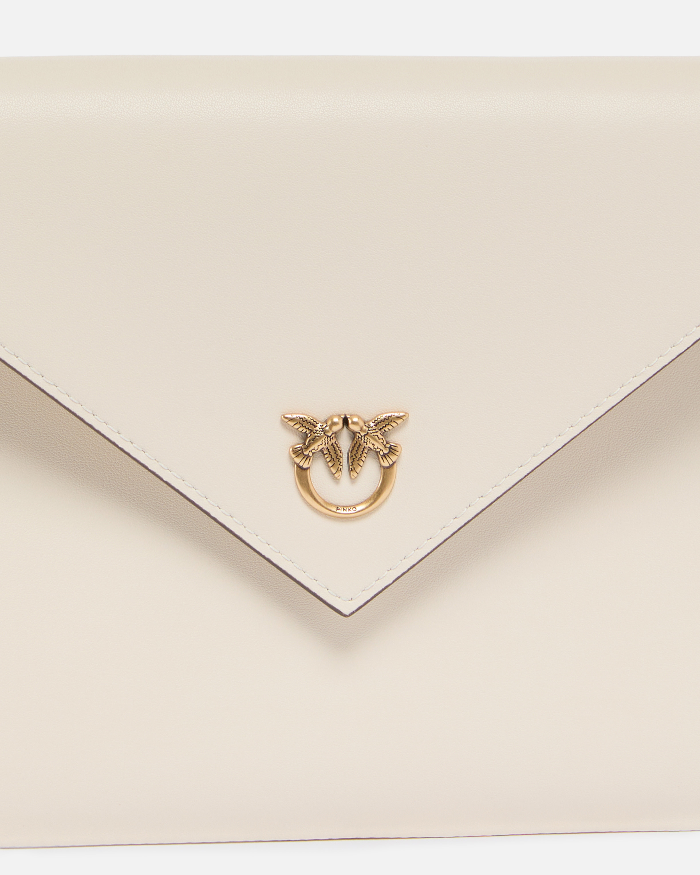LEATHER CLUTCH WITH LOVE BIRDS LOGO - 4