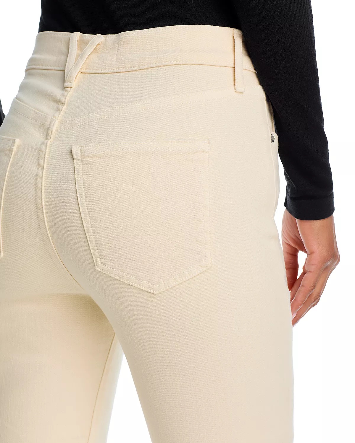 Carson High Rise Ankle Flare Jeans in Ecru - 5