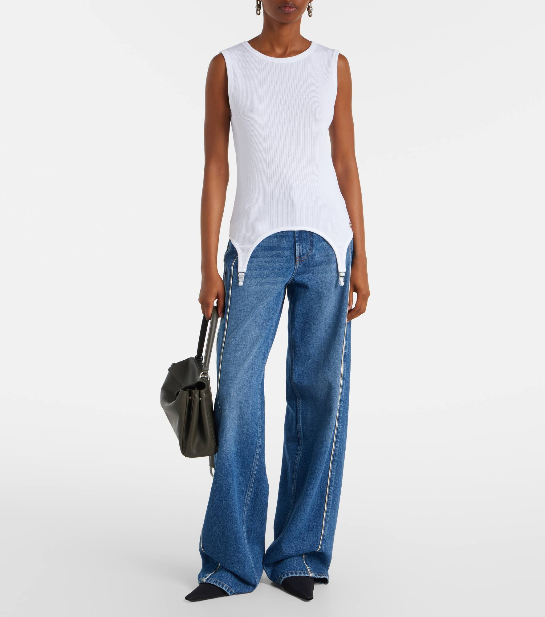 Ribbed-knit cotton jersey tank top - 2