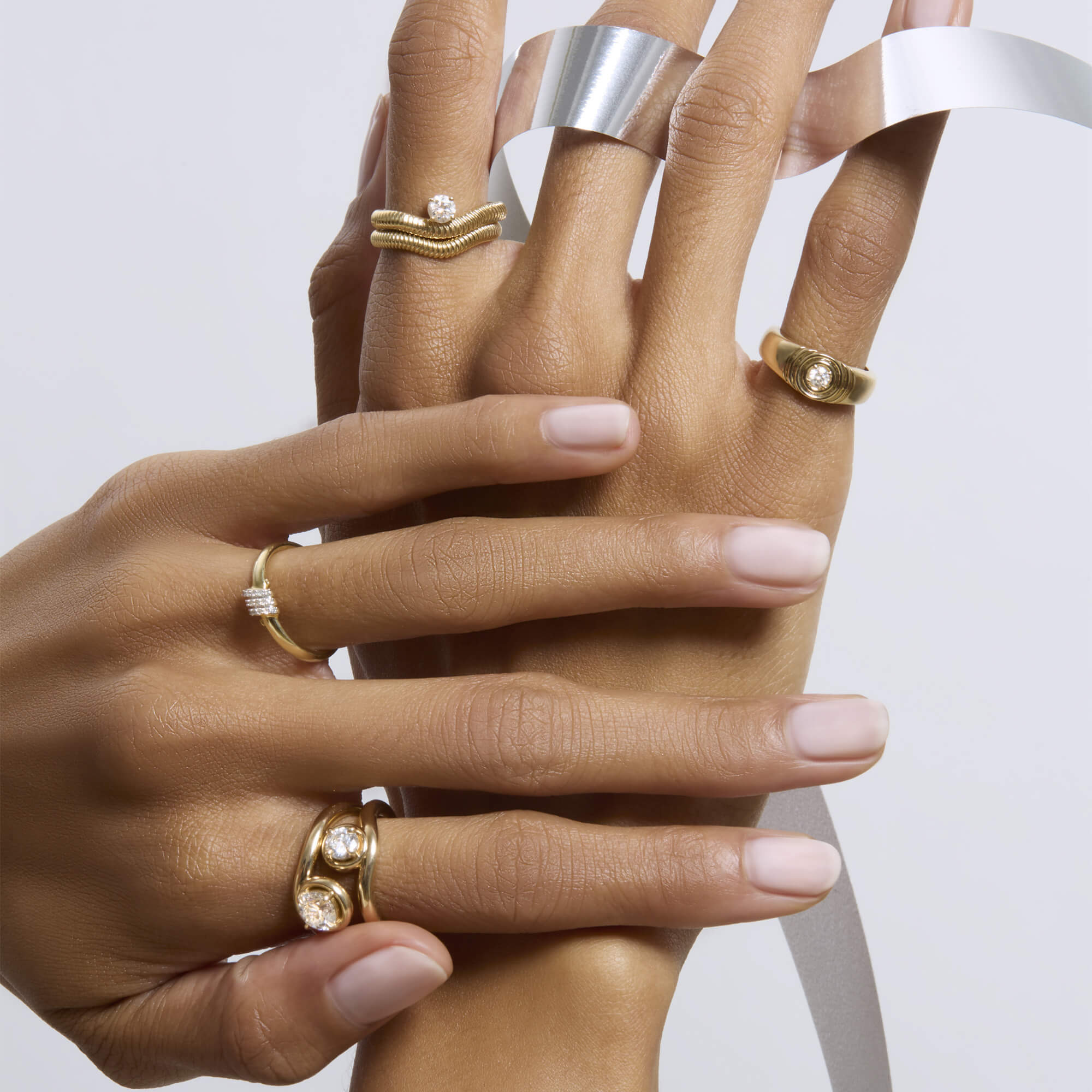 0.5CTW LAB-Created Diamond Bonbon Merge Ring - 33