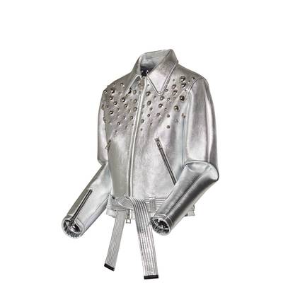 Louis Vuitton LV x YK Metal Studs Metallized Leather Jacket outlook