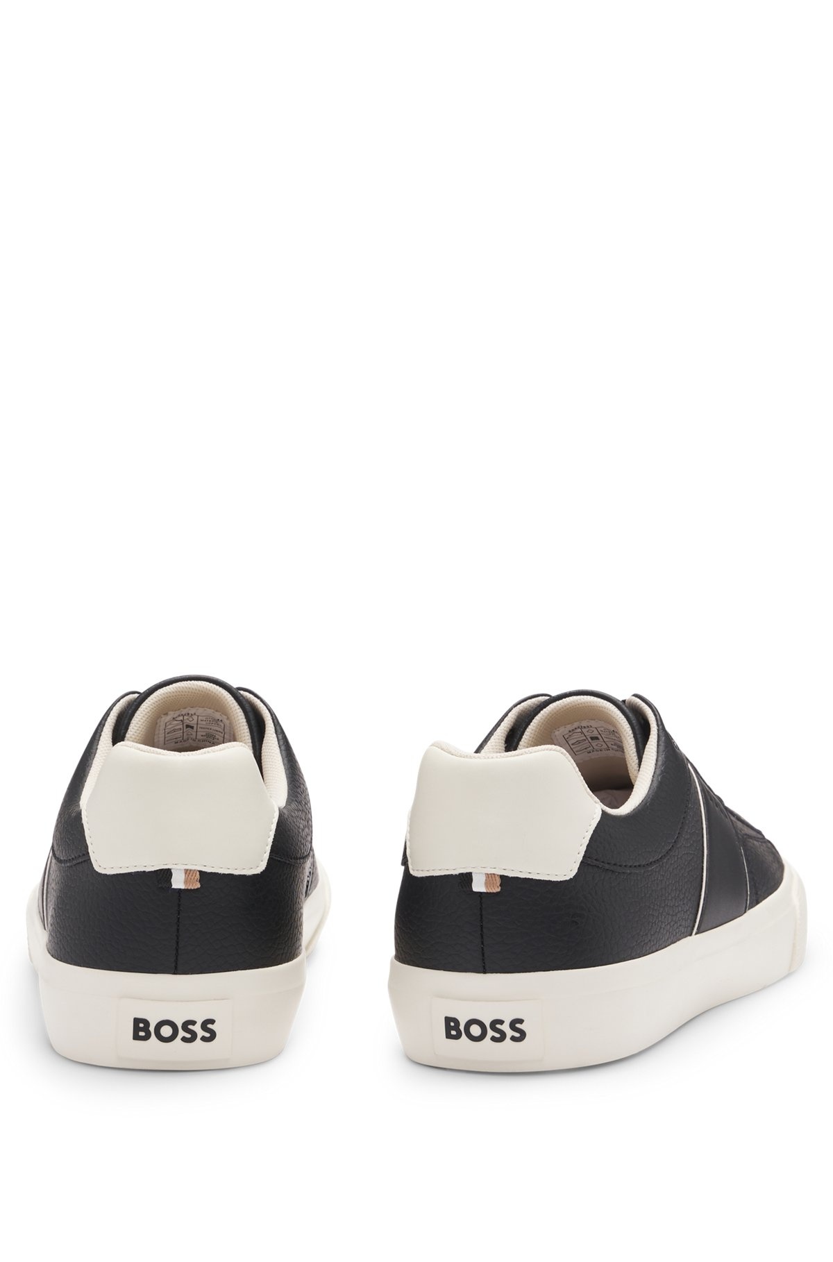 FAUX-LEATHER TRAINERS WITH PLAIN AND GRAINED TEXTURES - 5