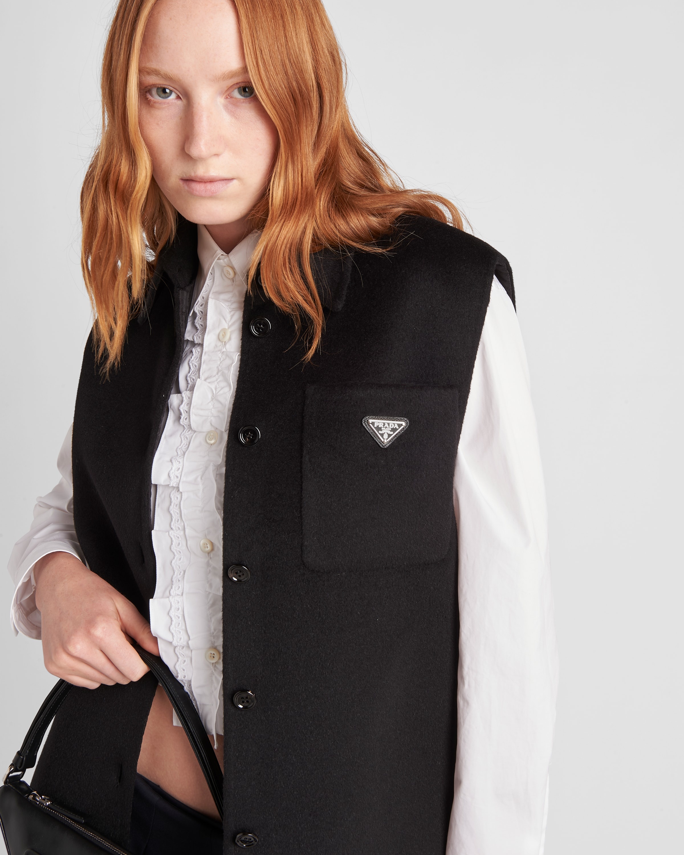 Single-breasted cashgora vest - 3