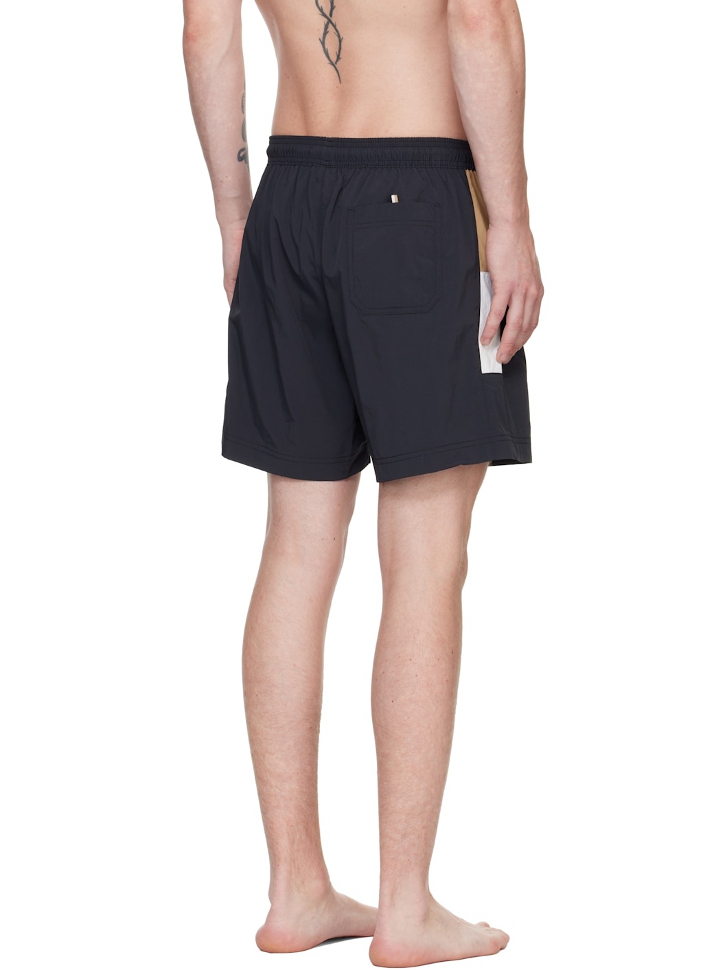 Black Printed Logo Swim Shorts - 3