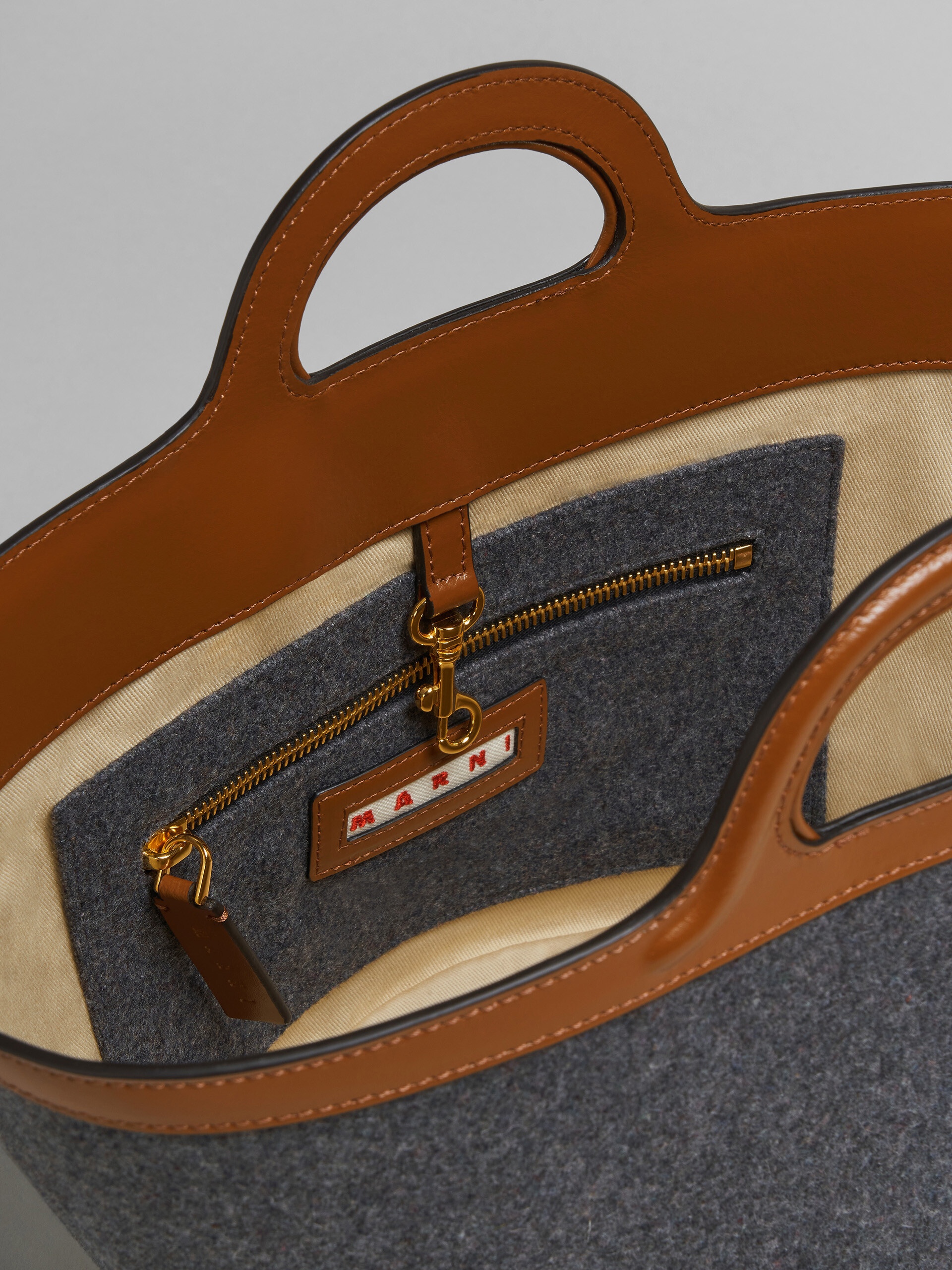 TROPICALIA SMALL BAG IN FELT AND LEATHER - 4