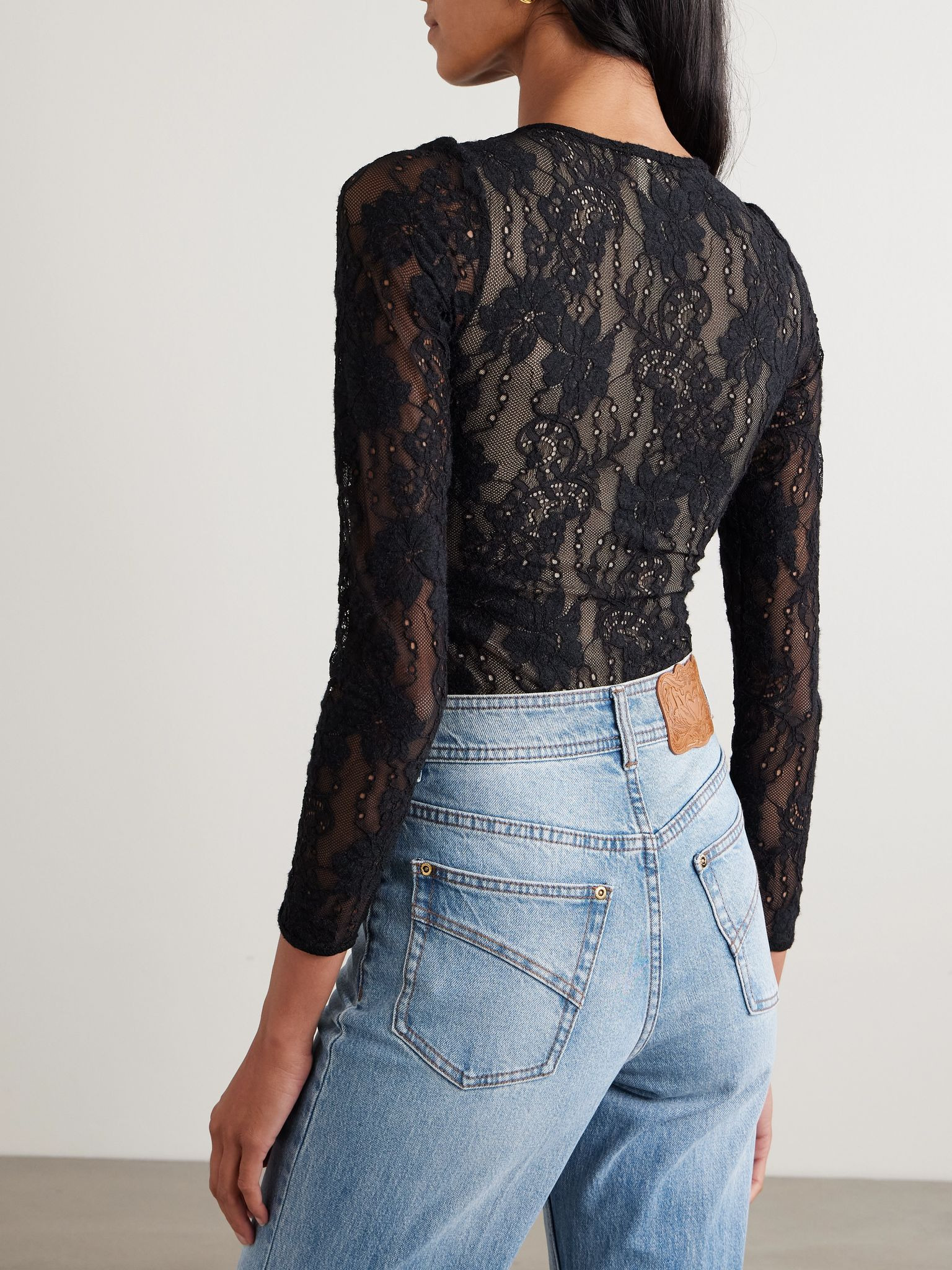 Lace bodysuit Black - 4