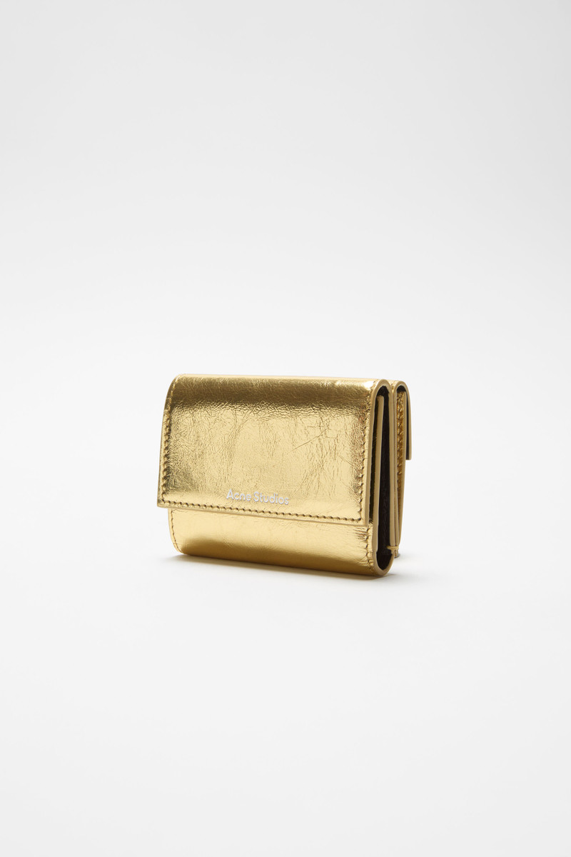 Trifold leather wallet - Gold 3
