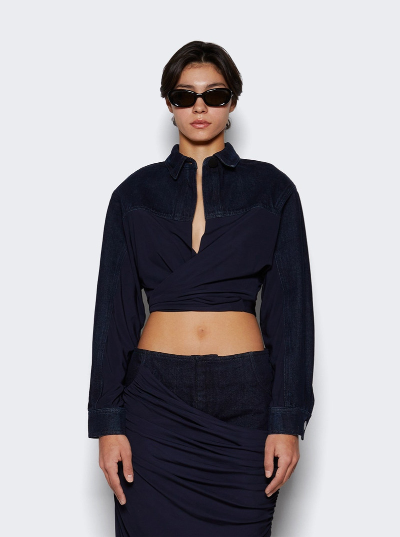 Sevilla Denim Wrap Top Blue 3