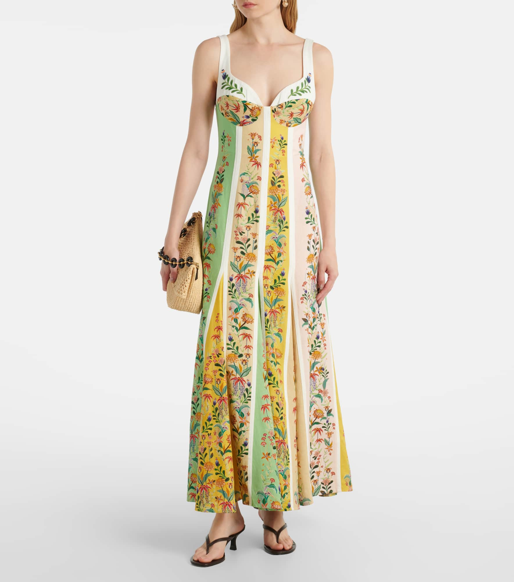 Floral linen-blend maxi dress - 2