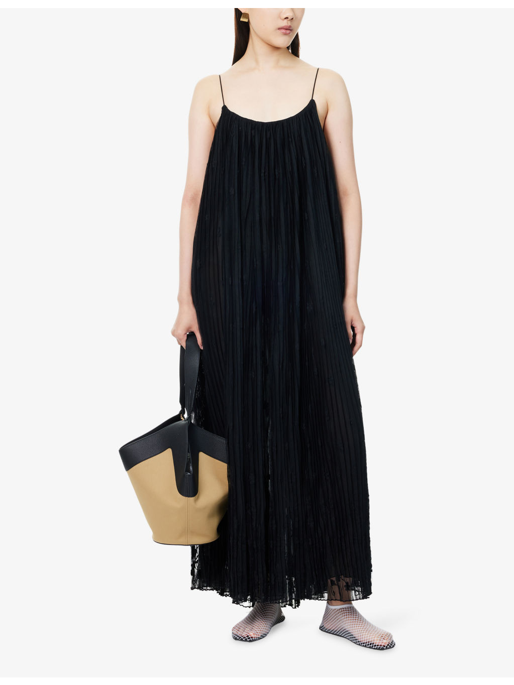 Floral Pleated Woven Maxi Dress - 2