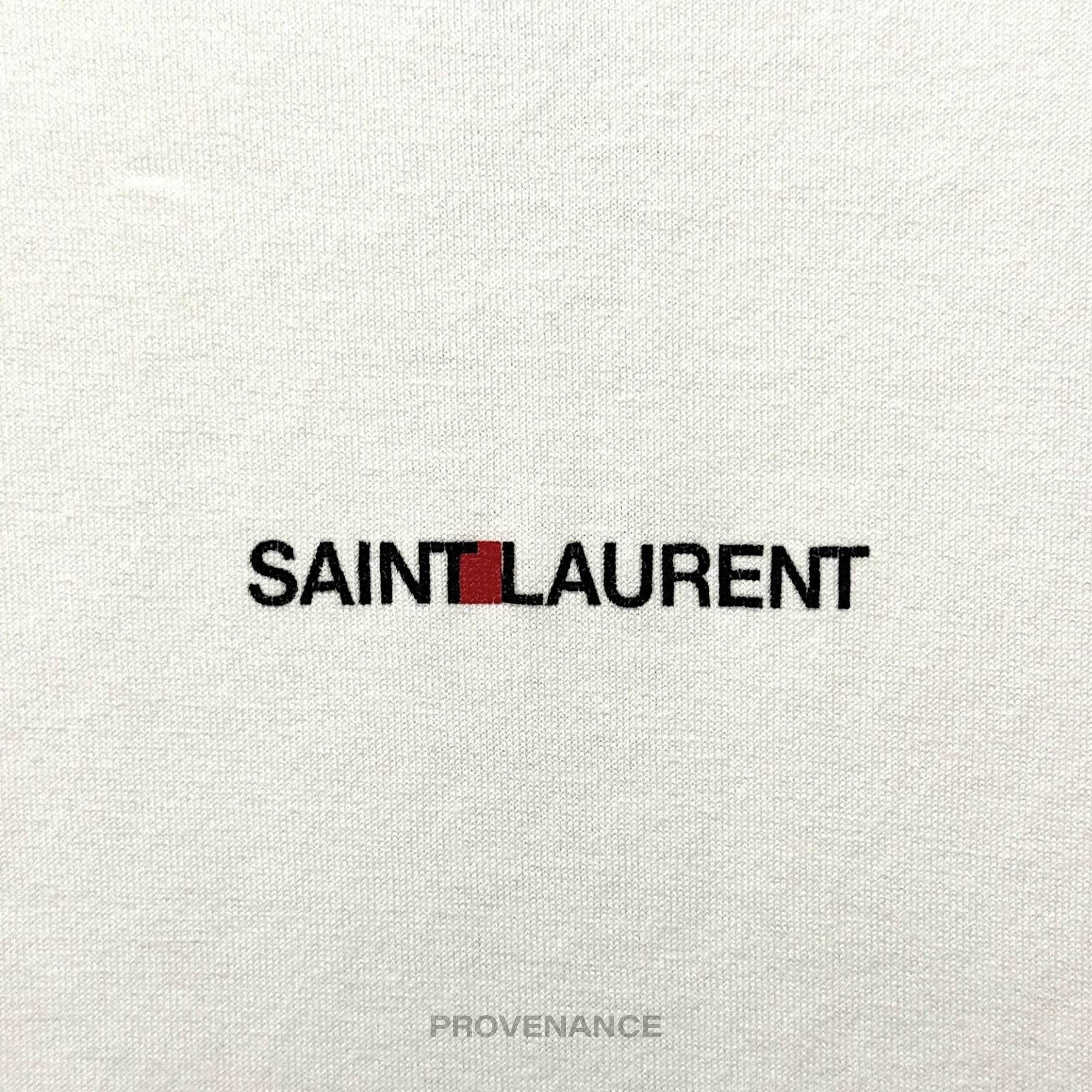 Saint Laurent Paris SLP Logo T Shirt - White - 6