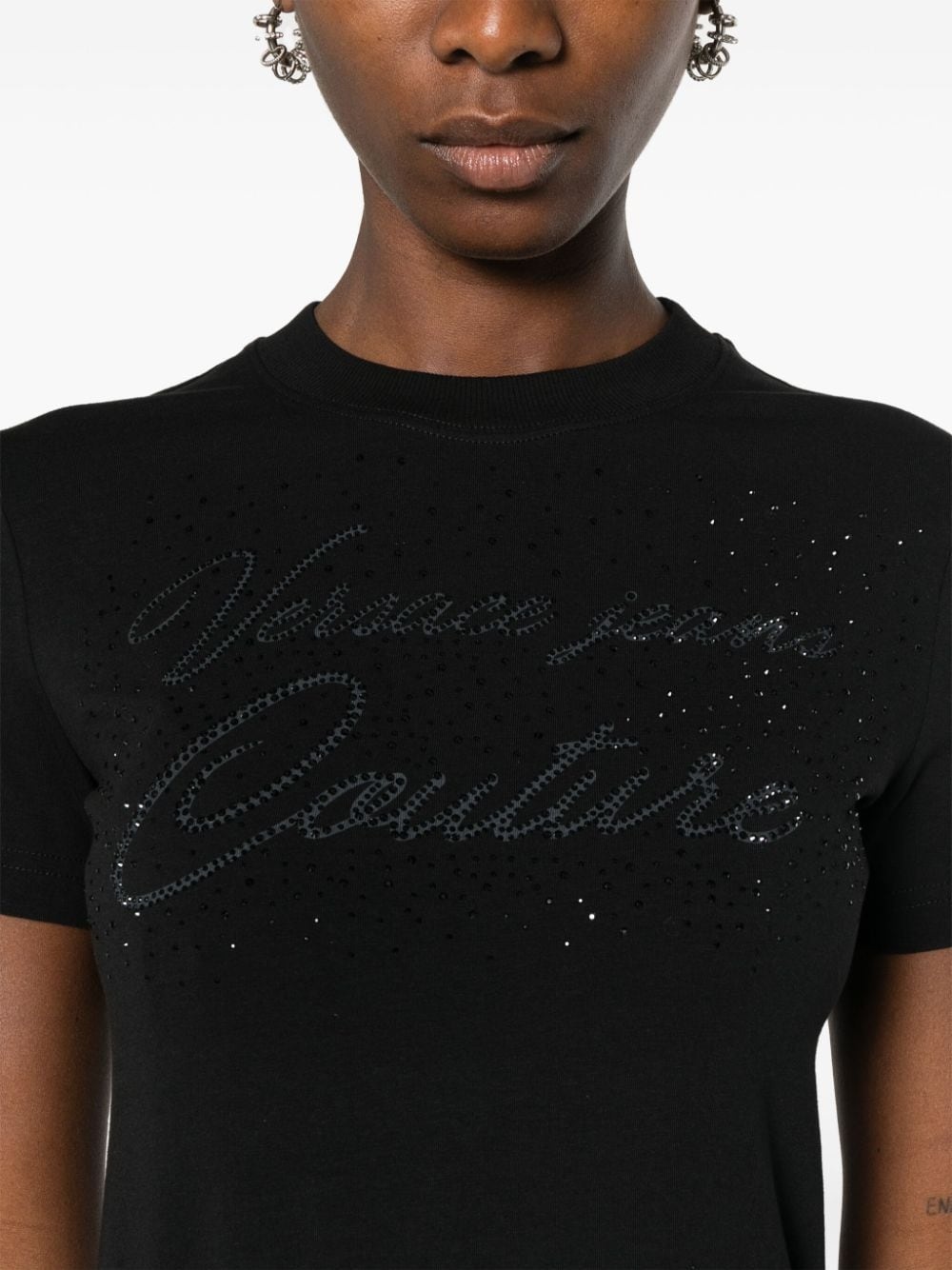 crystal-logo cotton T-shirt - 5