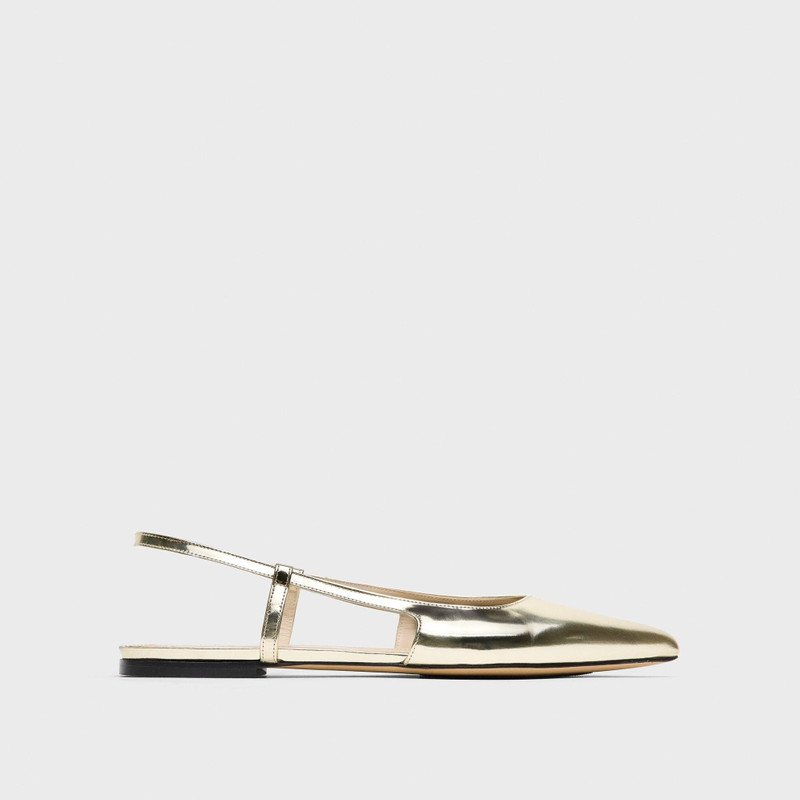 Slingback Flat in Metallic Leather 1
