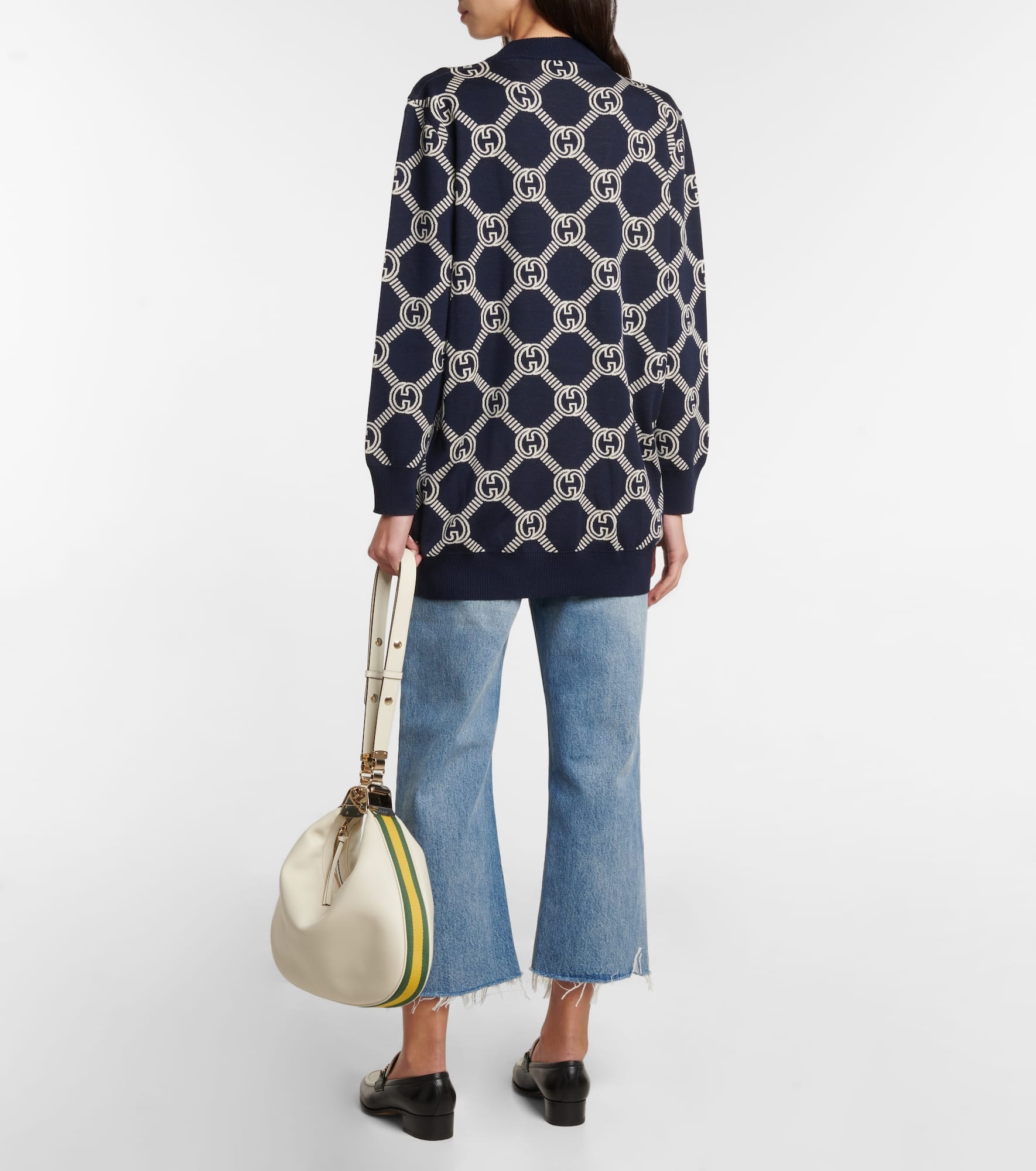 GG reversible wool-blend cardigan - 3
