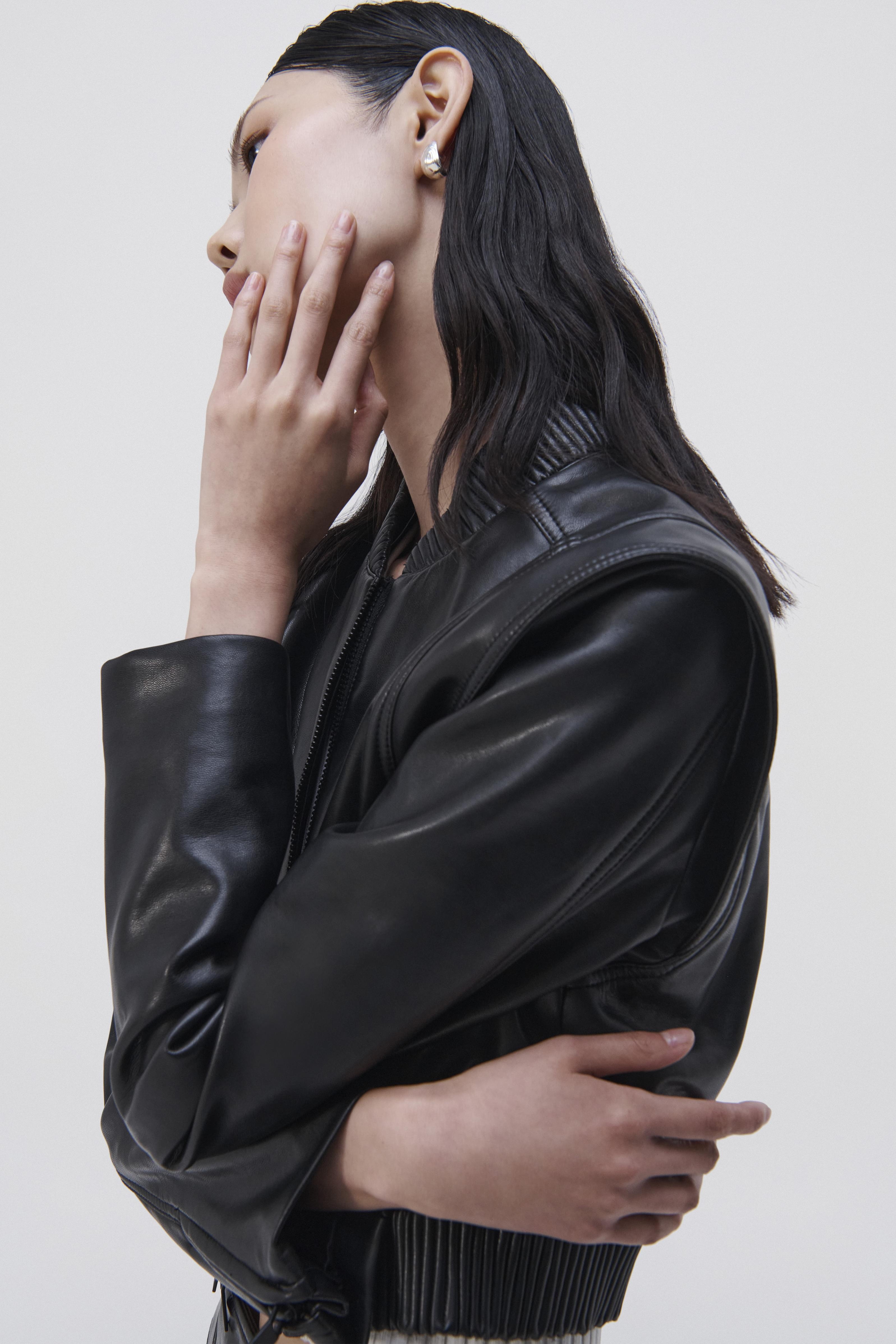 Doreen Vegan Leather Bomber Jacket - 5