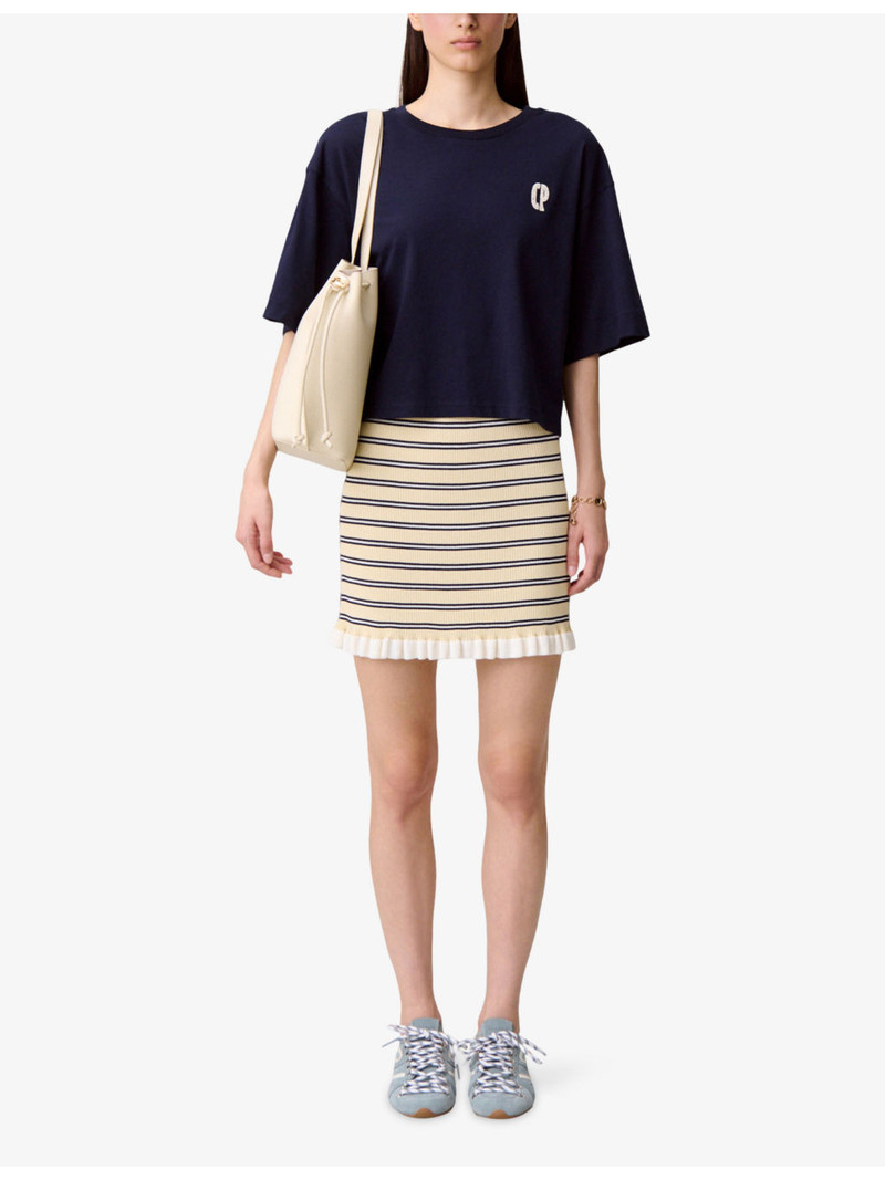 Claudie Pierlot Brand-Embroidered Short-Sleeved Cotton-Jersey T-Shirt outlook