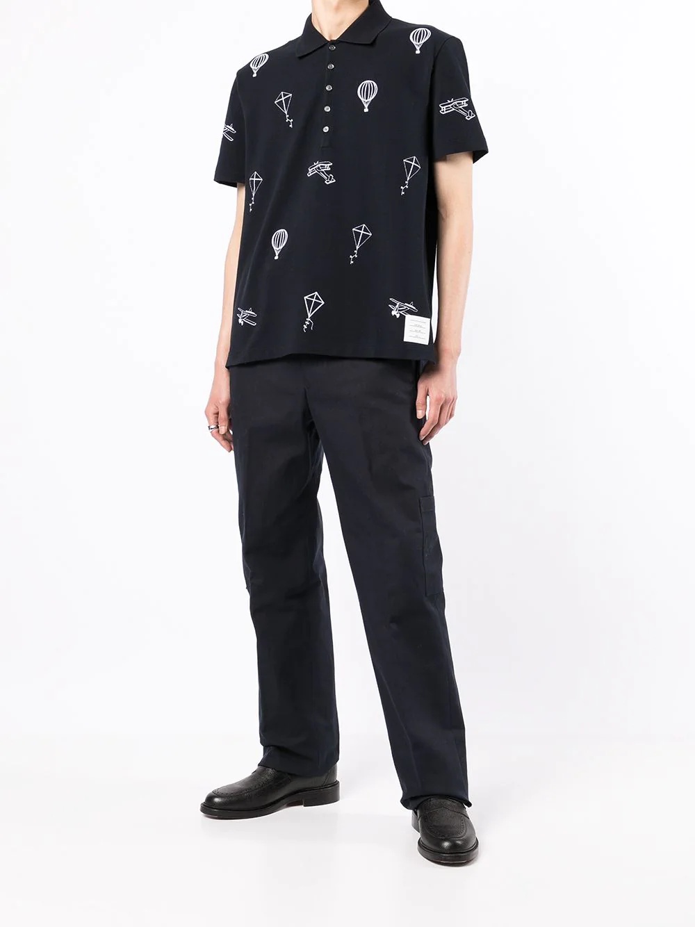 embroidered motif polo shirt - 2