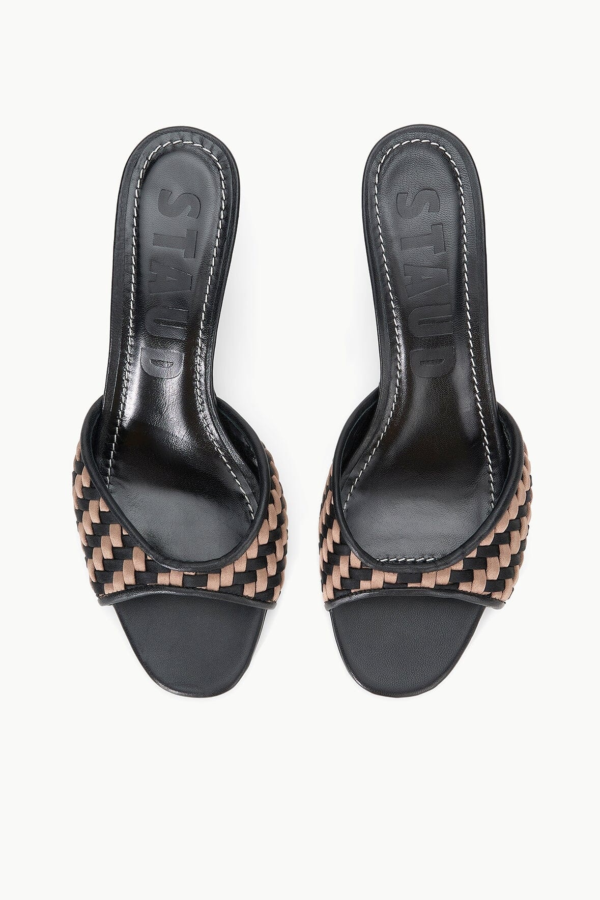 STAUD BRIGITTE MULE BLACK WOVEN - 8