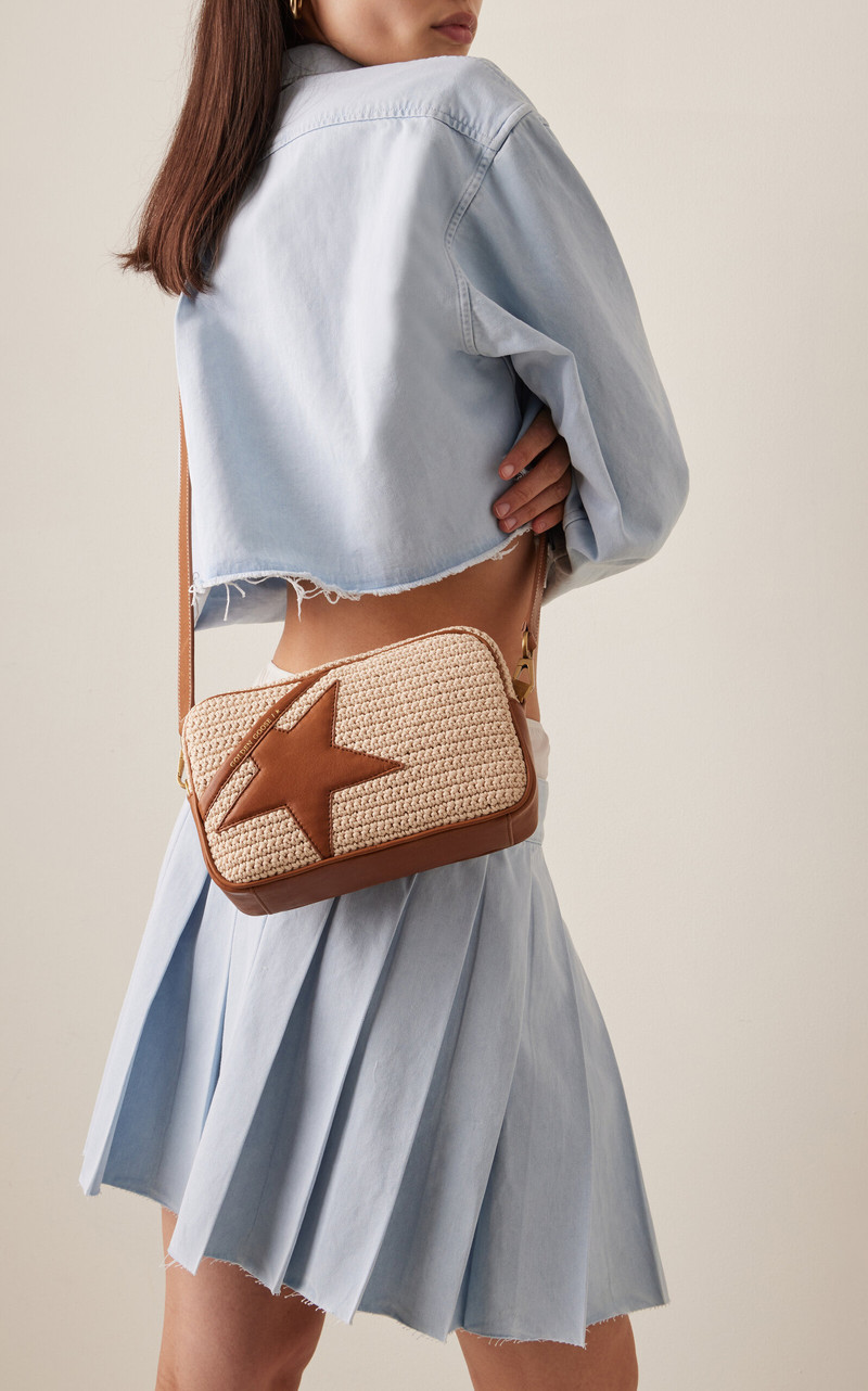 Golden Goose Star Raffia Crossbody Bag neutral outlook