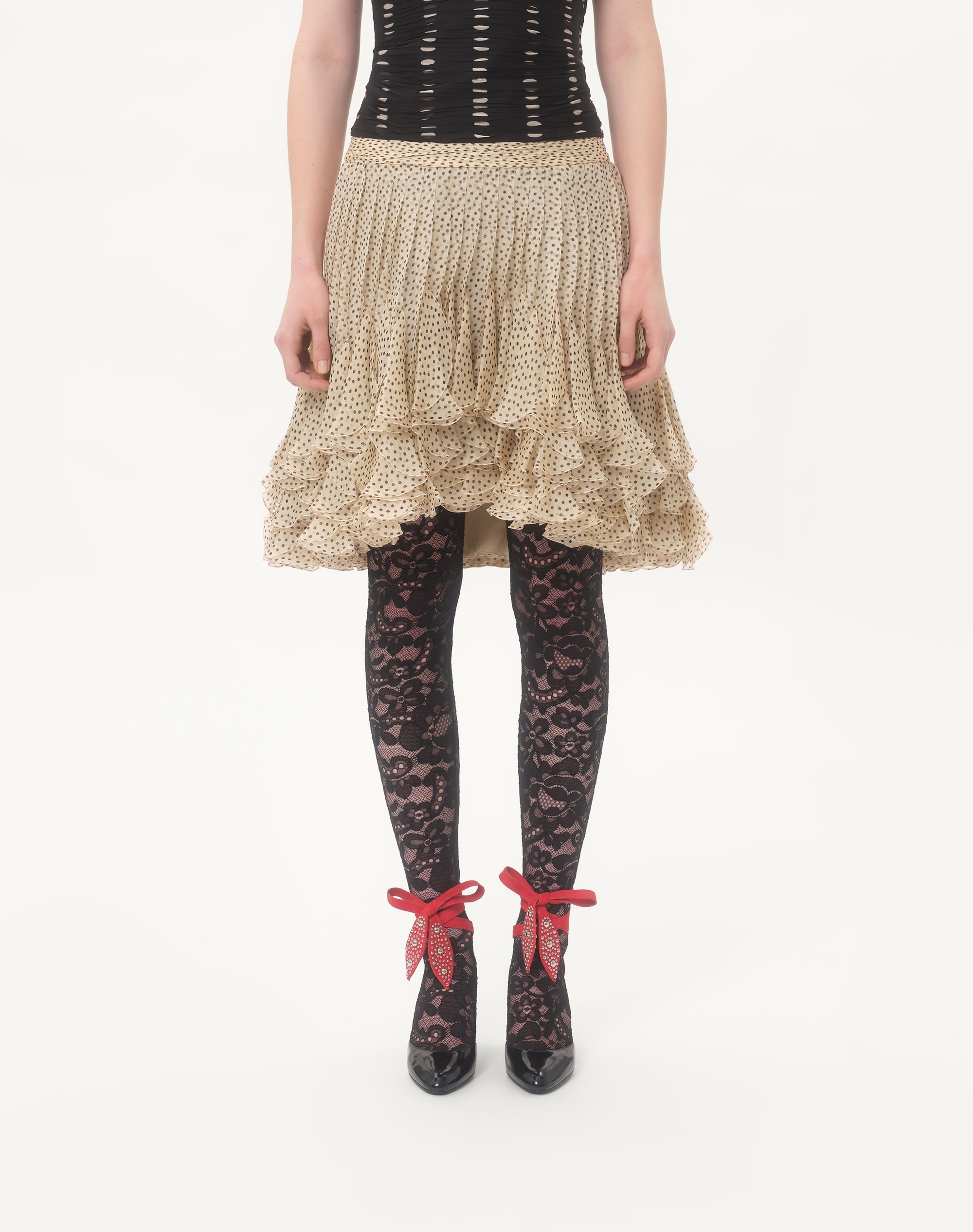 PLUSDEPOIS PRINT CHIFFON SKIRT - 3
