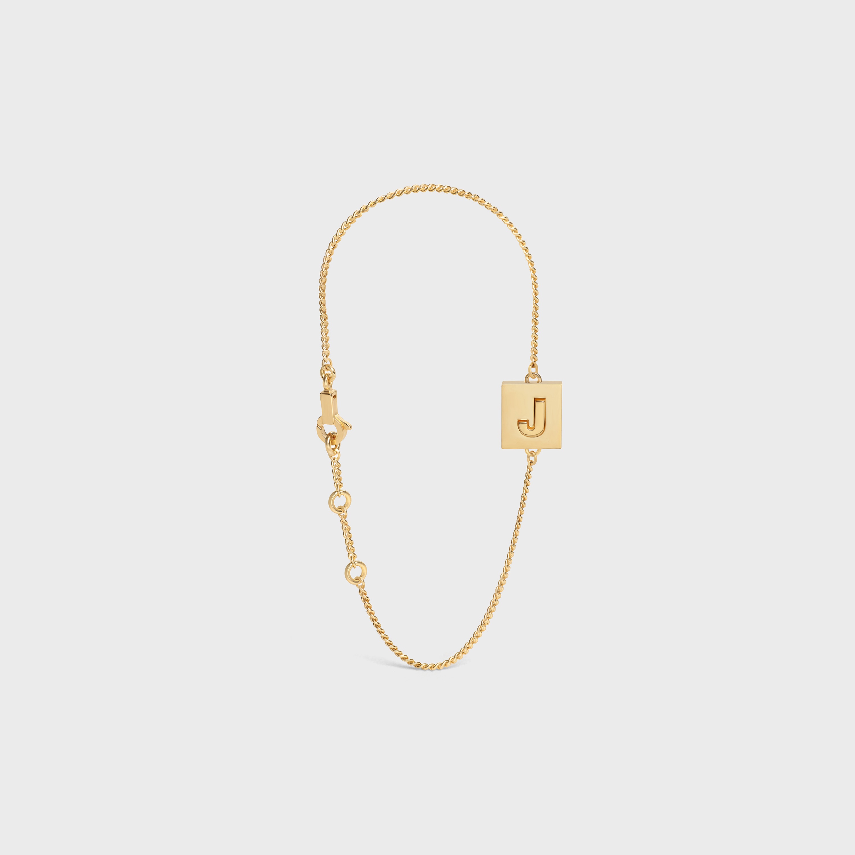 Alphabet J Bracelet in Brass with Gold Finish - 2