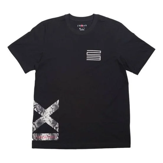 Air Jordan 11 Snakeskin Tee snake pattern Short Sleeve Black CI0324-010 - 1