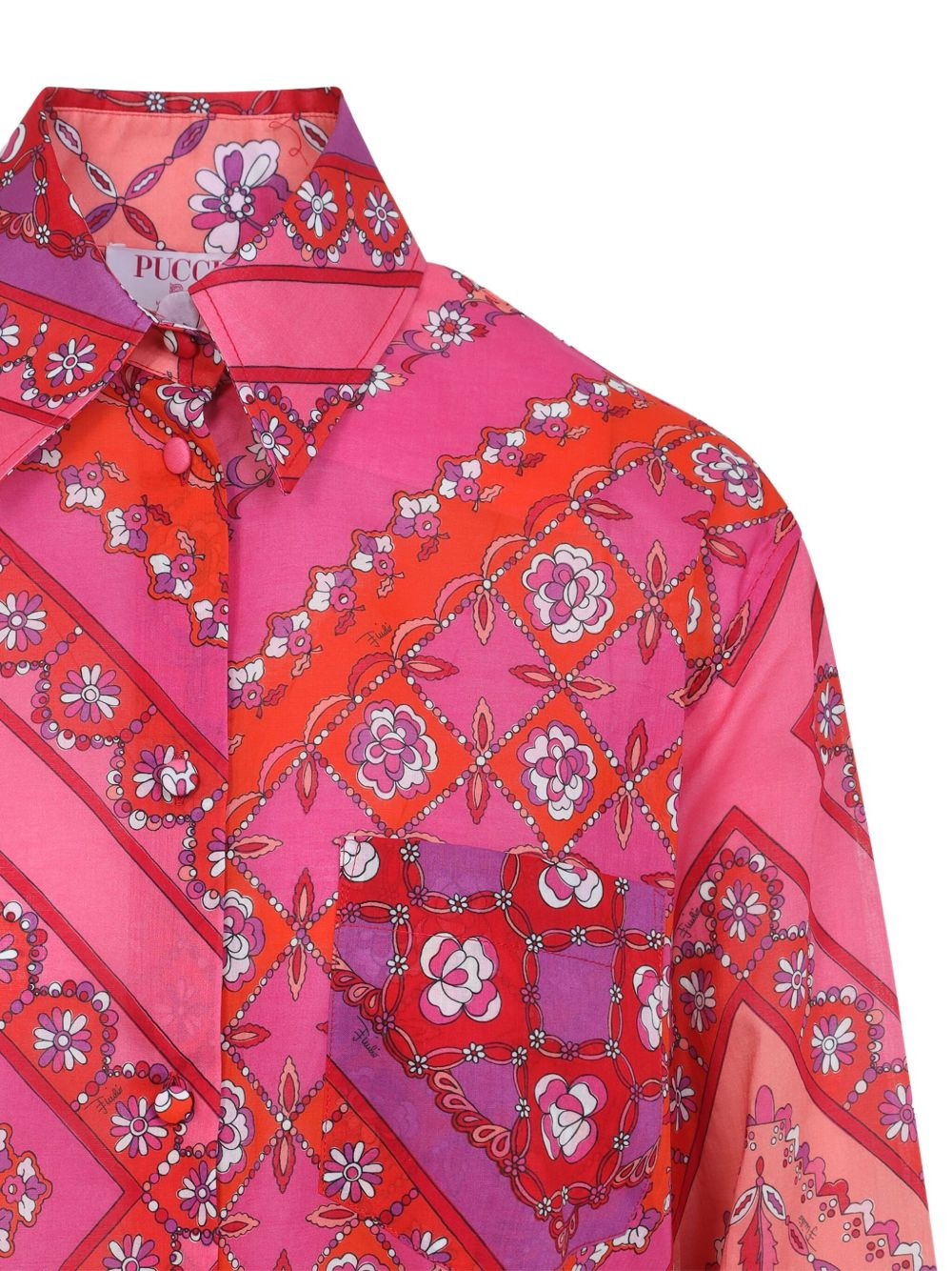 floral-patchwork cotton shirt - 4