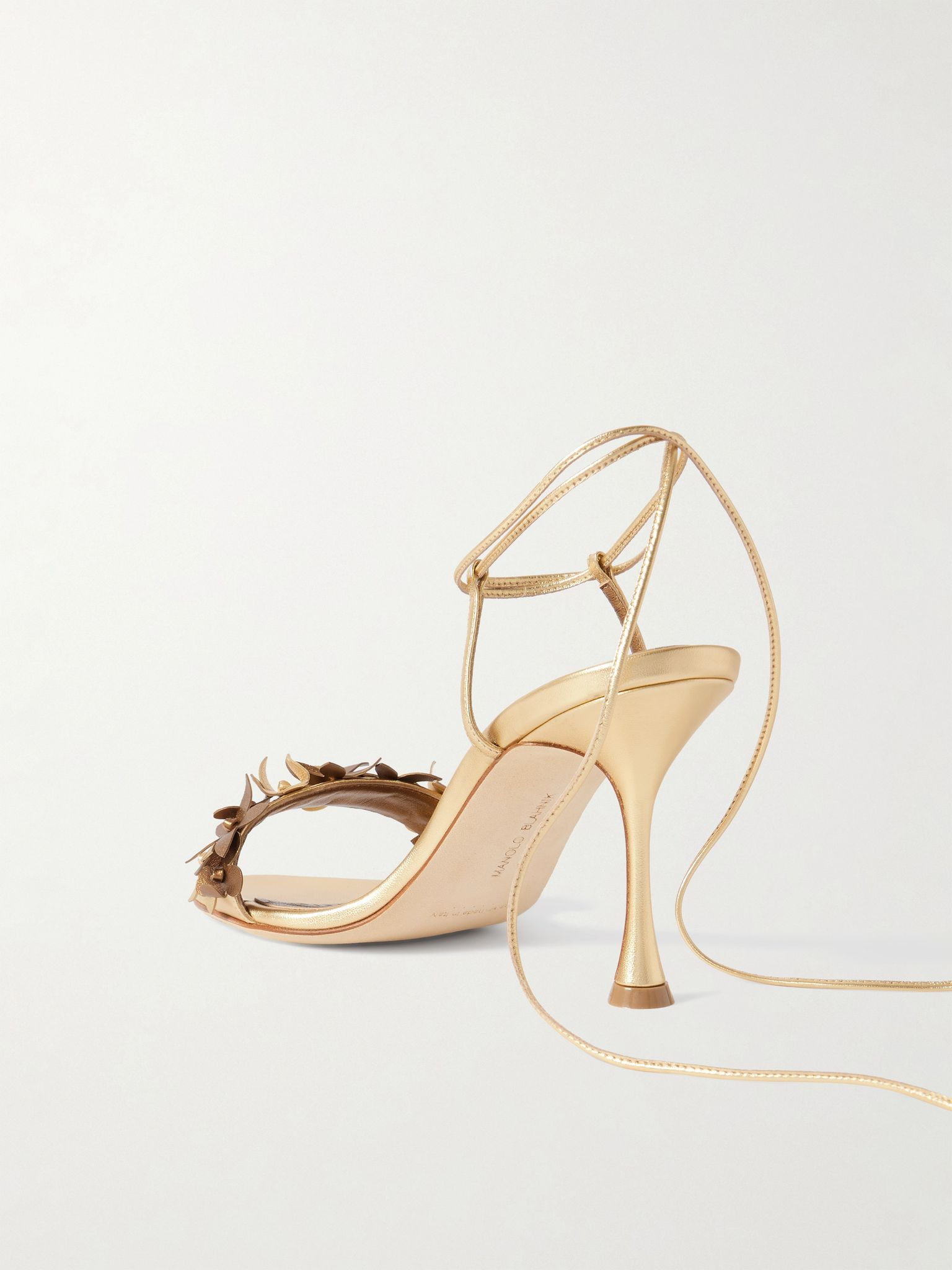 Anista 90 appliquéd metallic leather sandals Gold - 3