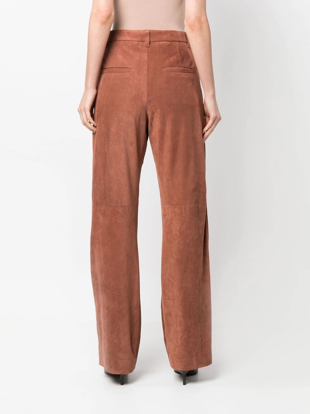 four-pocket leather palazzo pants - 4