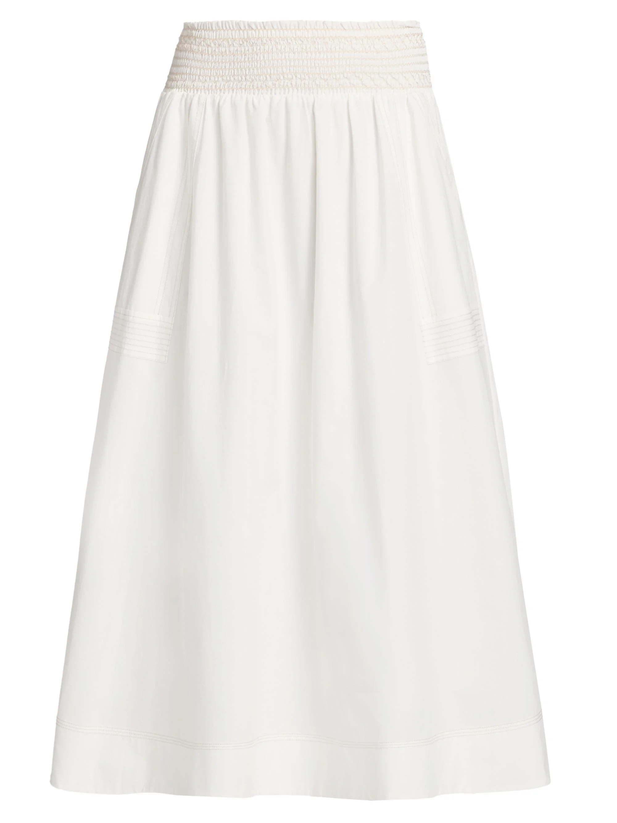 Women's Galia Cotton-Modal A-Line Midi-Skirt - White - 1