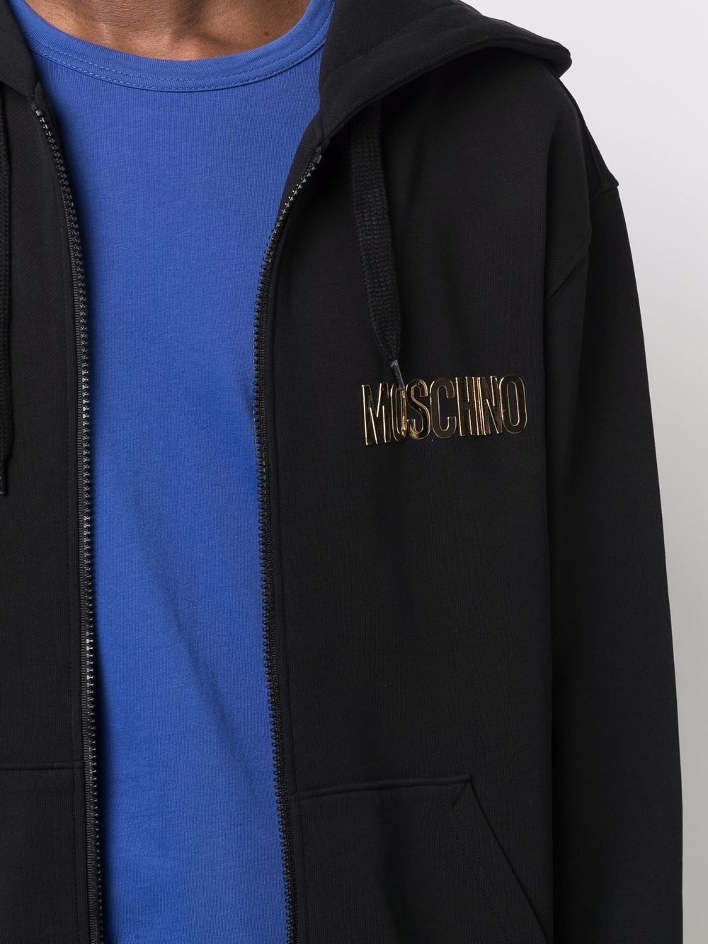 logo-lettering zip-up hoodie - 5