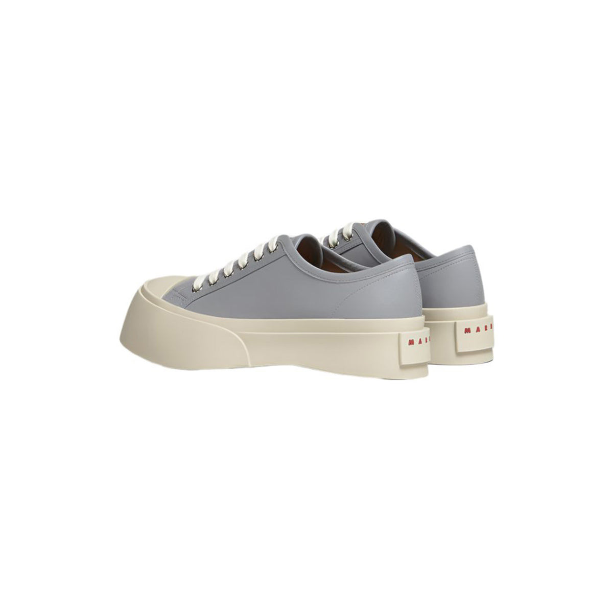 WOMEN'S LEATHER PABLO LACE-UP SNEAKERS (GRAY) - 4
