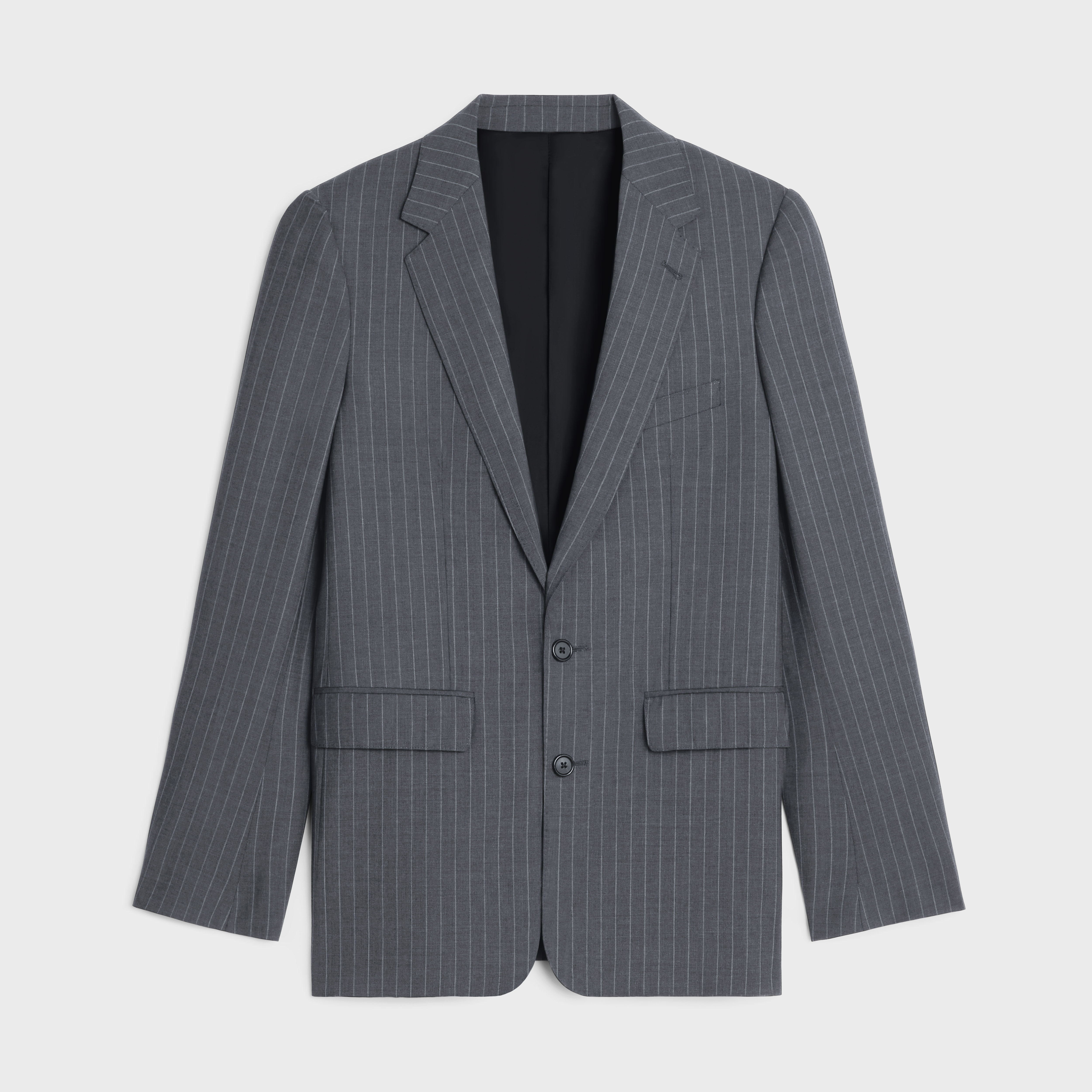 classic jacket in striped wool - 1