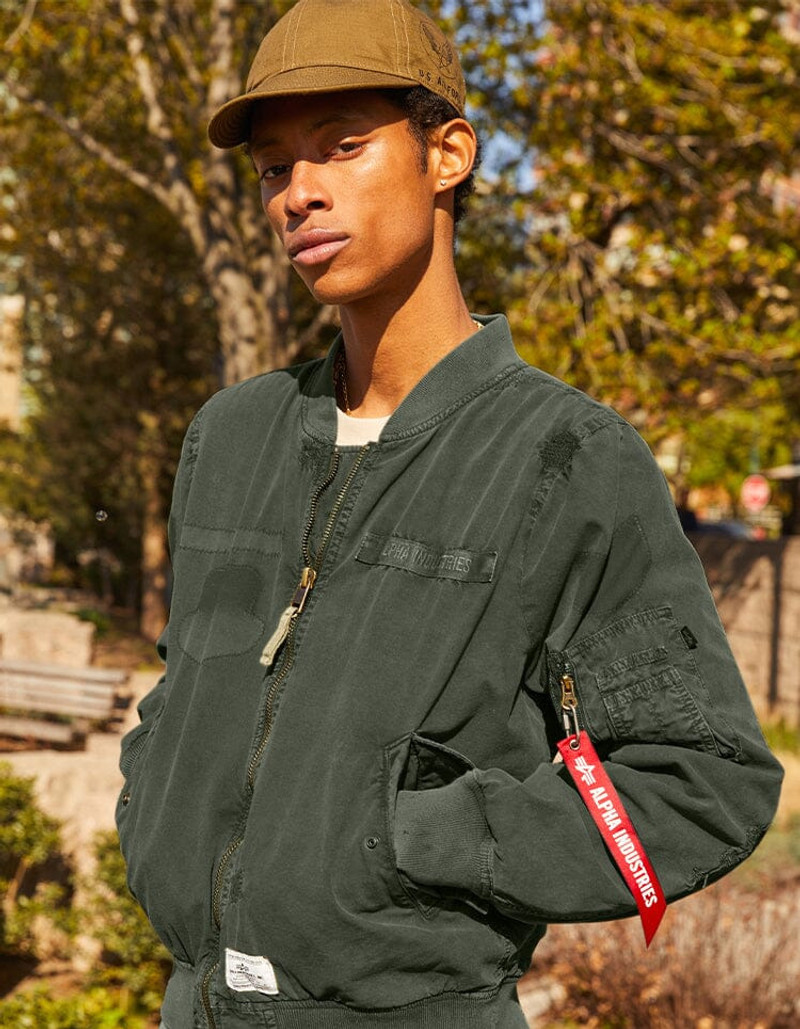 ALPHA INDUSTRIES L-2B RIP AND REPAIR BOMBER JACKET outlook