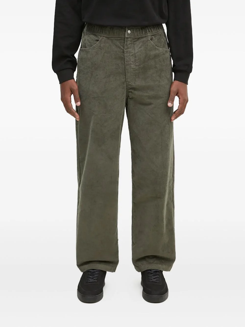 elastic-waist corduroy trousers - 1