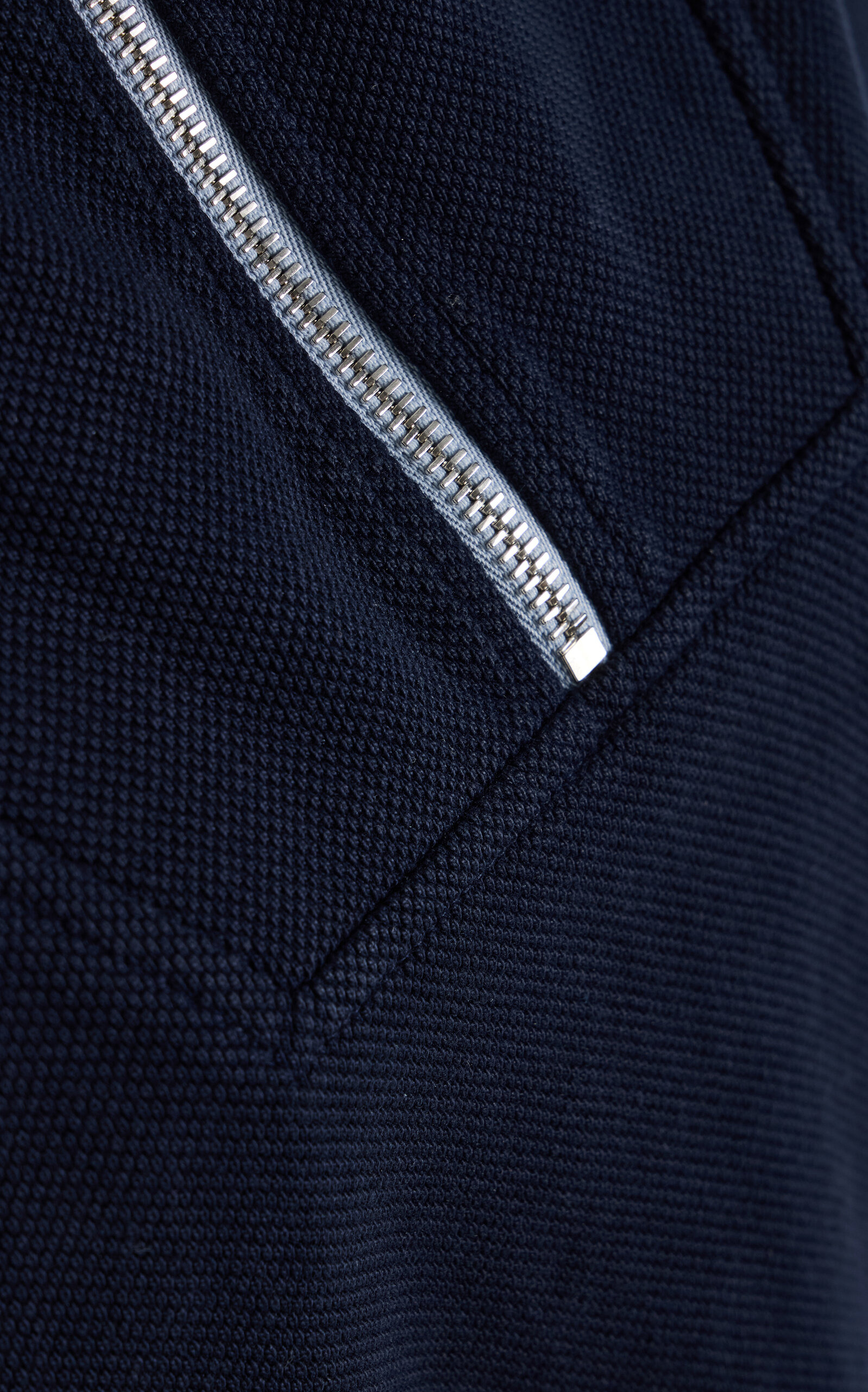 Haley Cropped Cotton Half-Zip Sweatshirt navy - 5