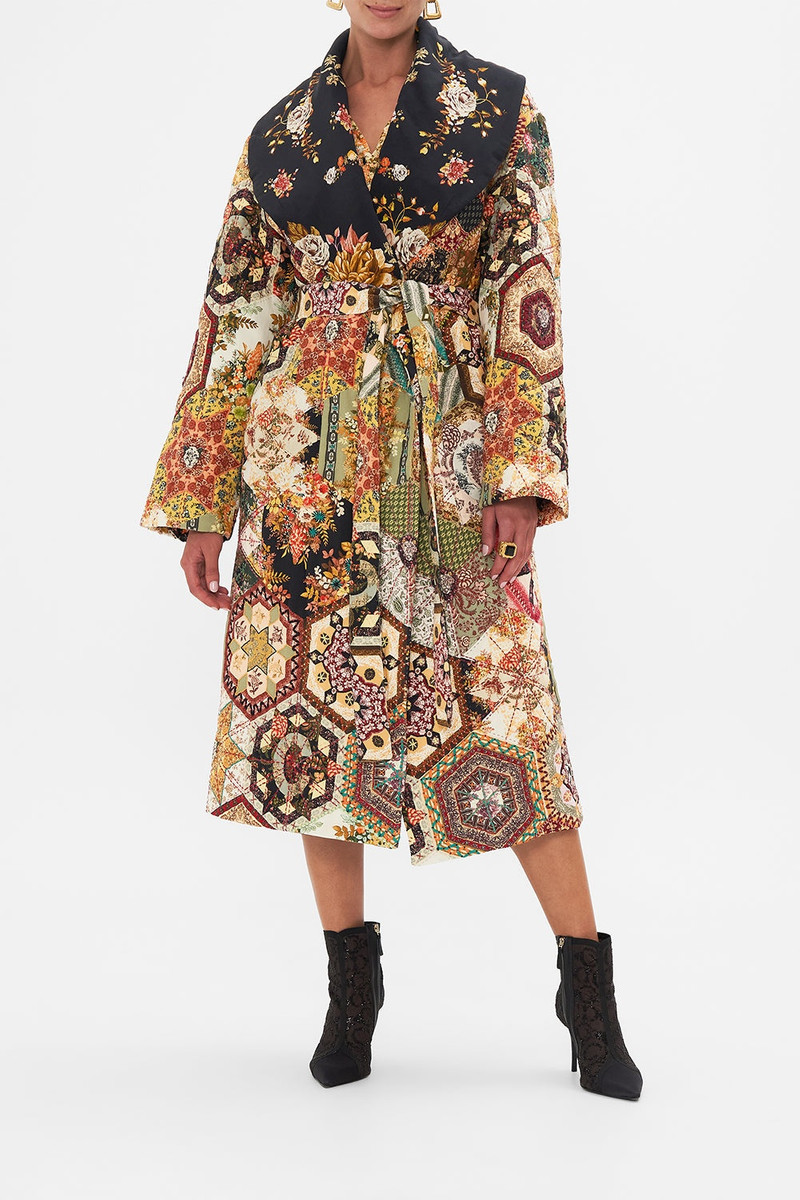 CAMILLA QUILTED LONG WRAP COAT outlook