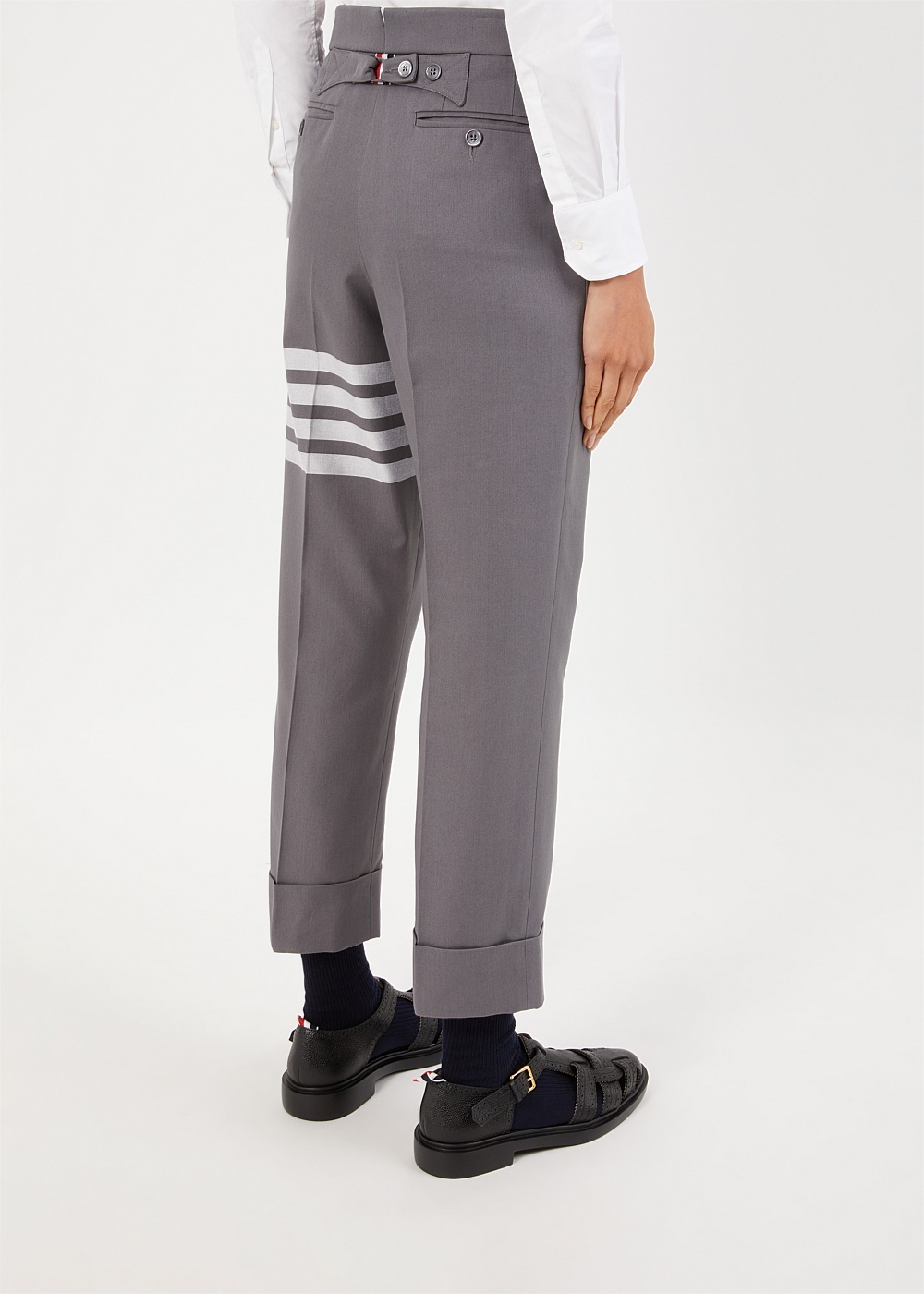 Grey 4-Bar Backstrap Trousers - 5