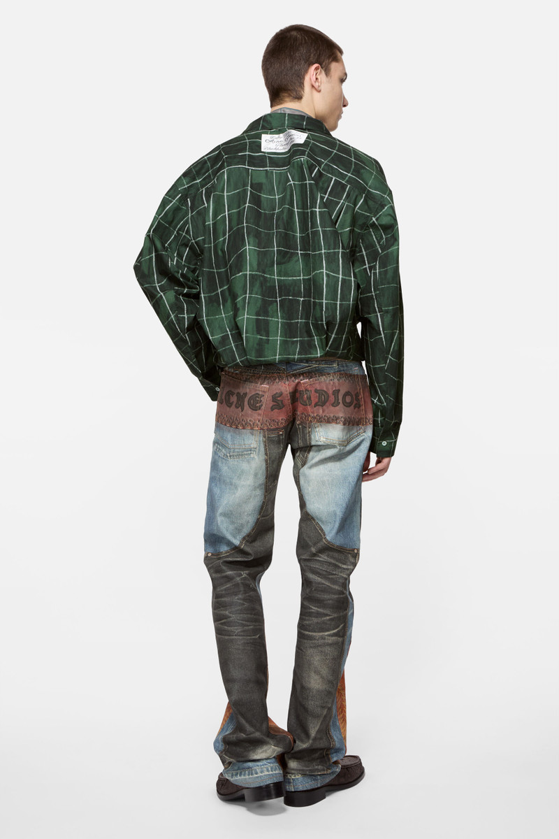 Layered check shirt - Green/grey 3