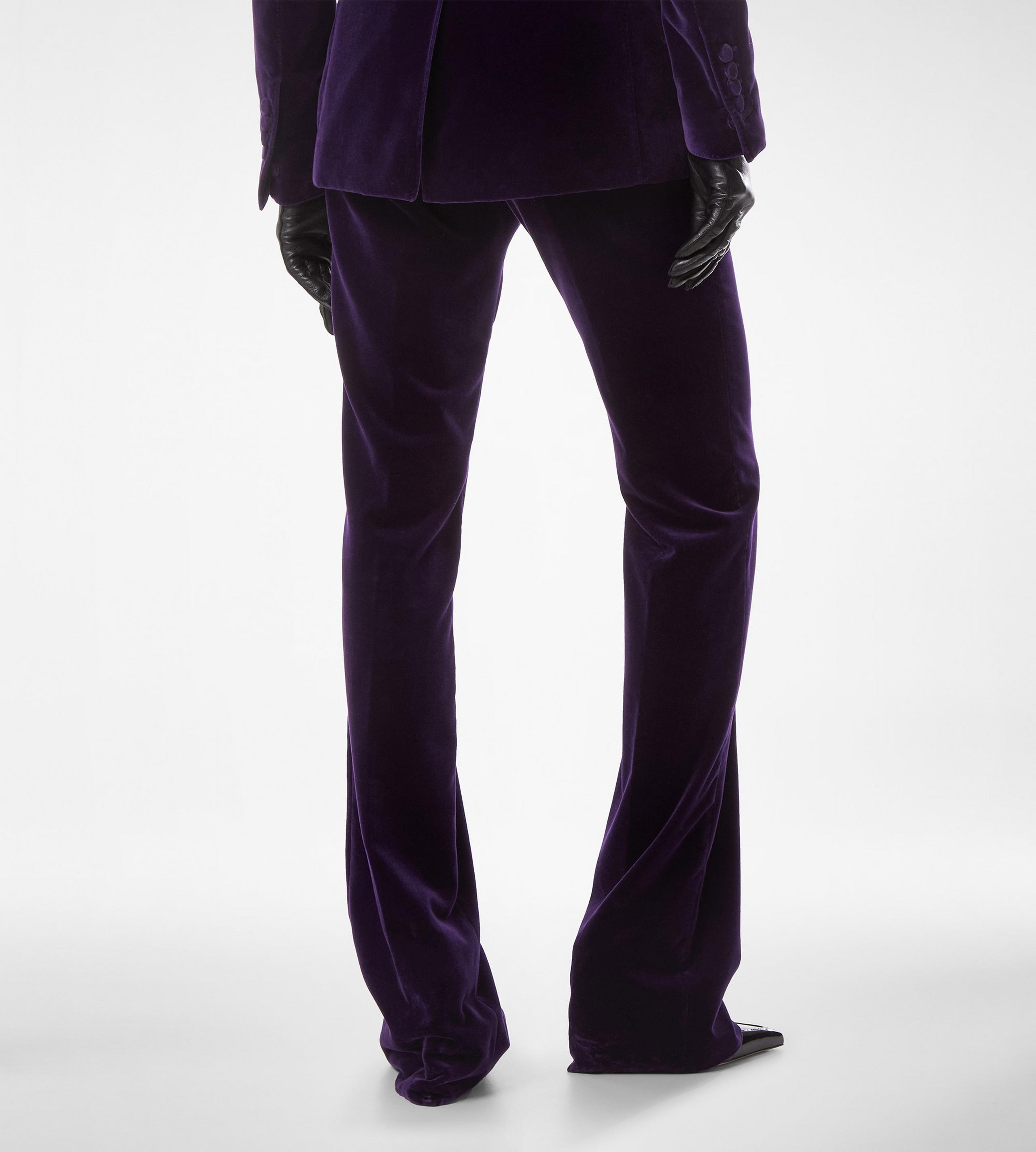 COTTON VELVET TAILORED STRAIGHT PANTS - 5