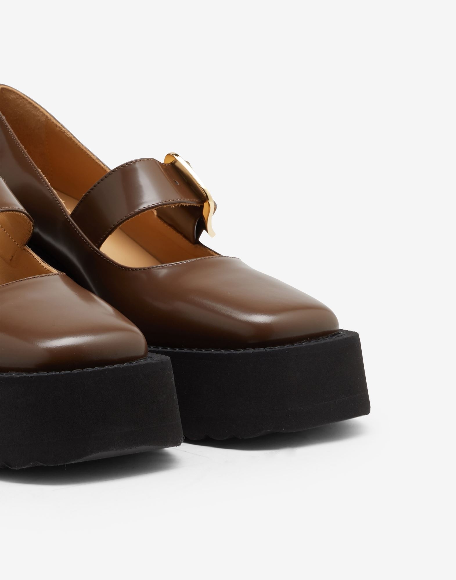 Micro wedge leather shoes - 5